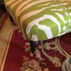 Faux Zebra Ottoman with Ebonized Turned Feet