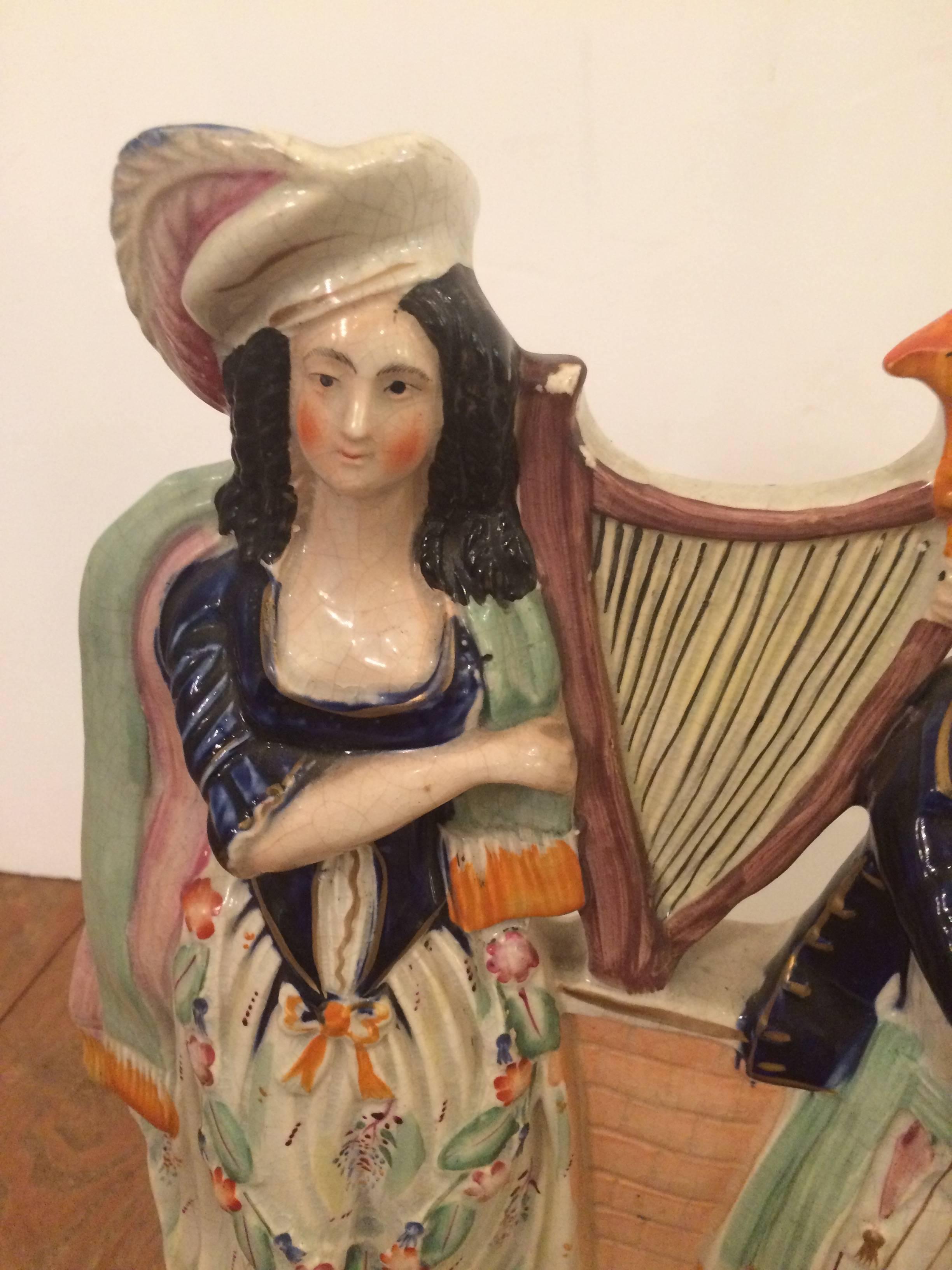 Victorian Large Staffordshire Musician Couple