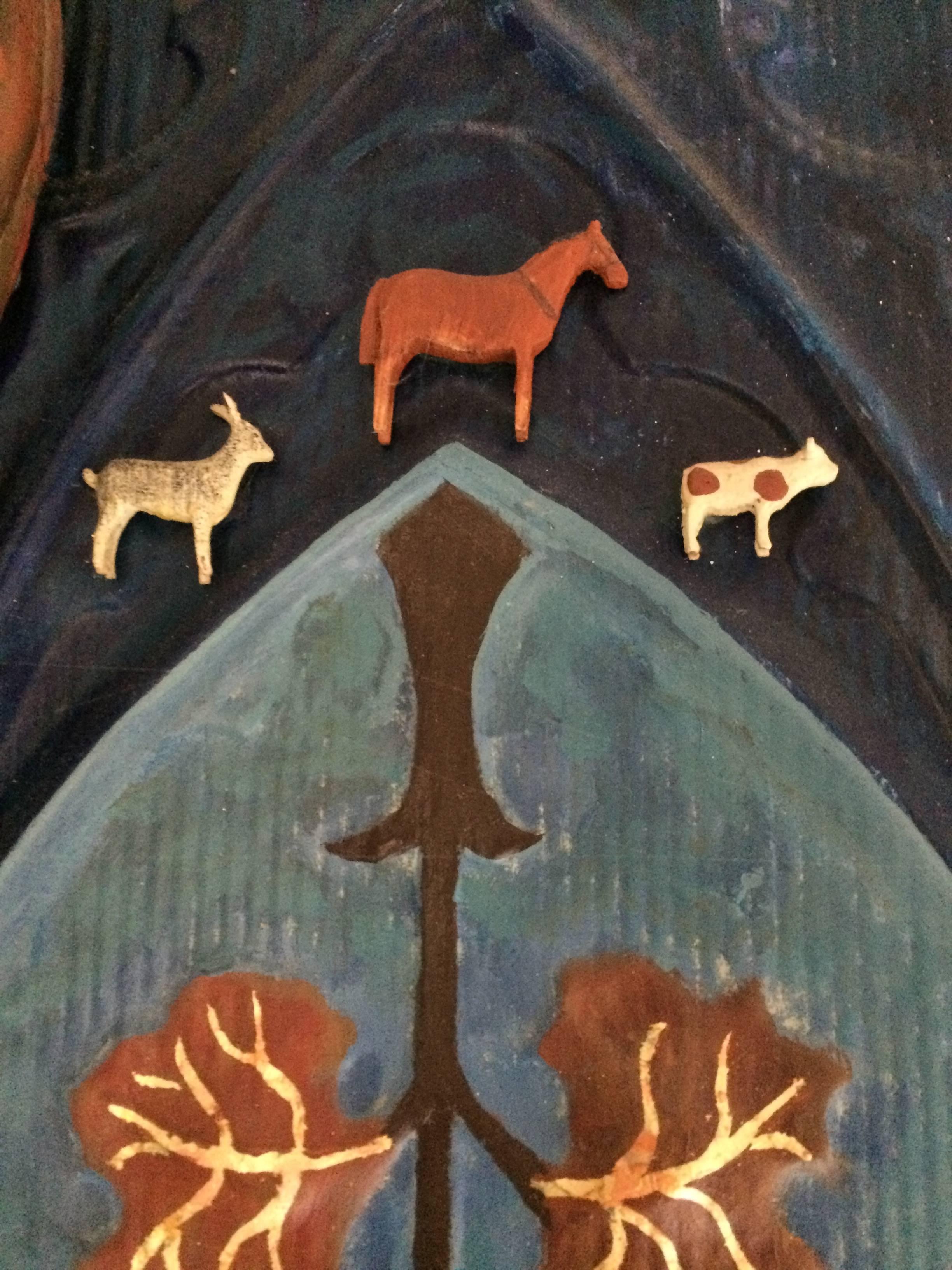 Sacred Landscape on Reclaimed Tin Panel 1