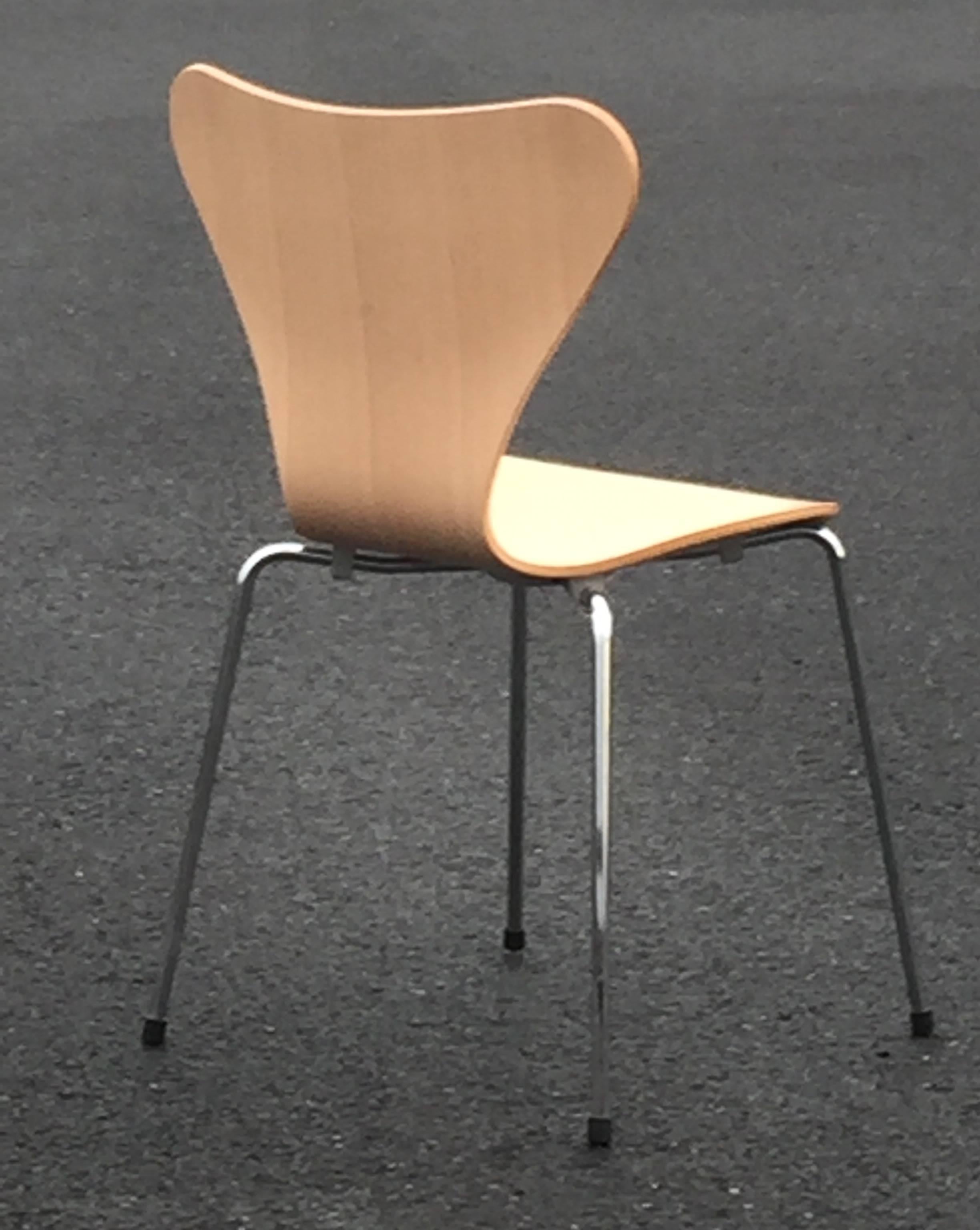 Mid-Century Modern  Four Stackable Arne Jacobsen for Fritz Hansen Chairs