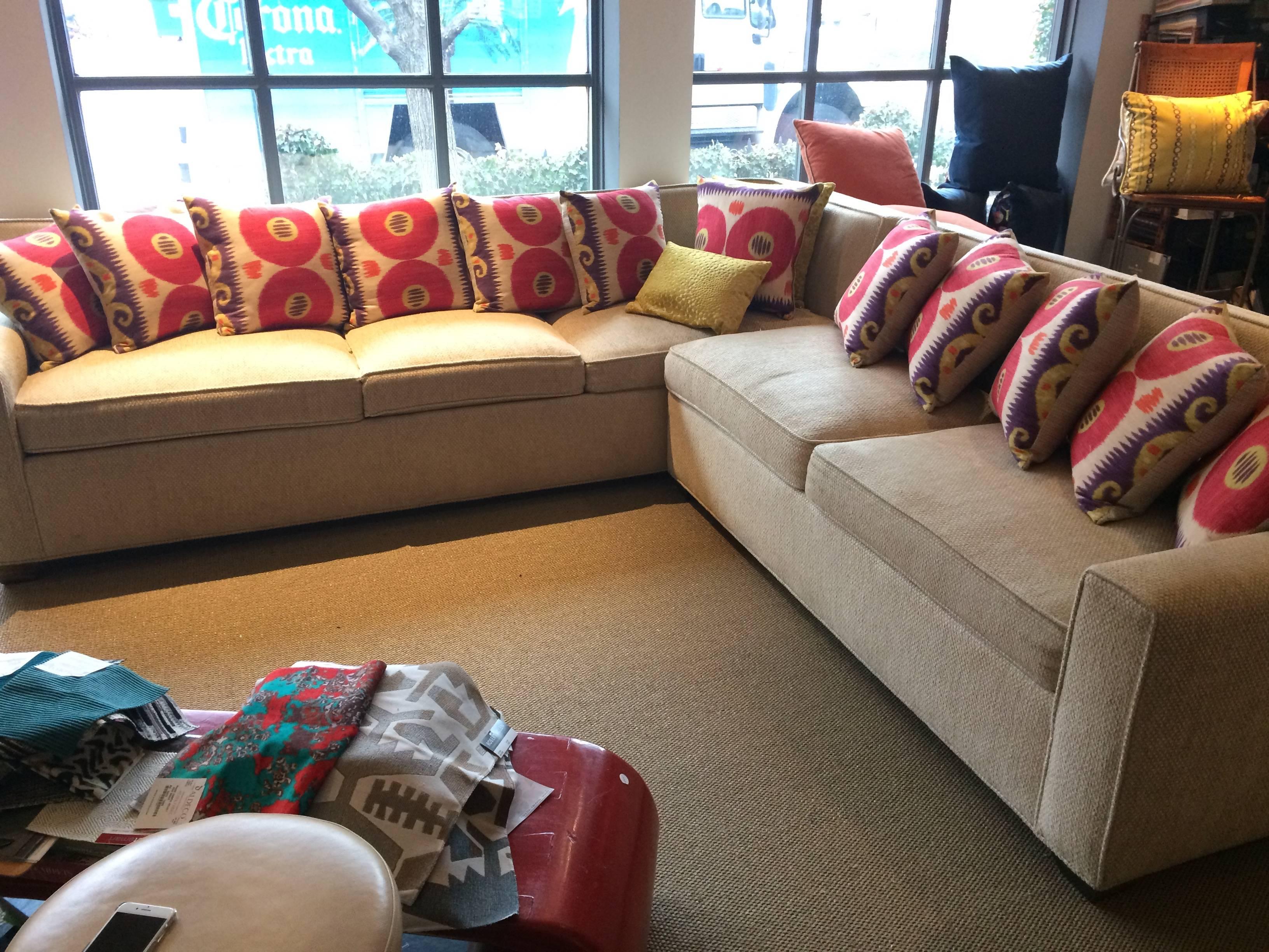 American Handsome Custom Tailored Chenille Sectional Sofa