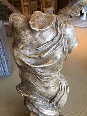 Romantic Antique Carved Wood Winged Venus Statue