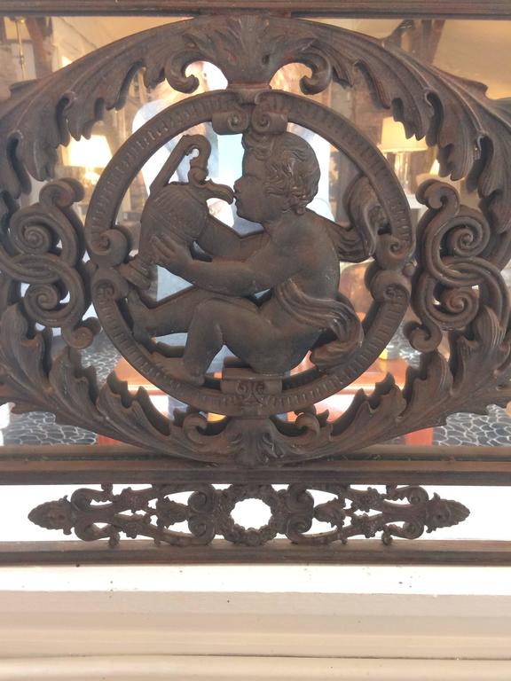 Charming Iron Garden Gate Mirror For At 1stdibs French Charming Iron Garden Gate Mirror For