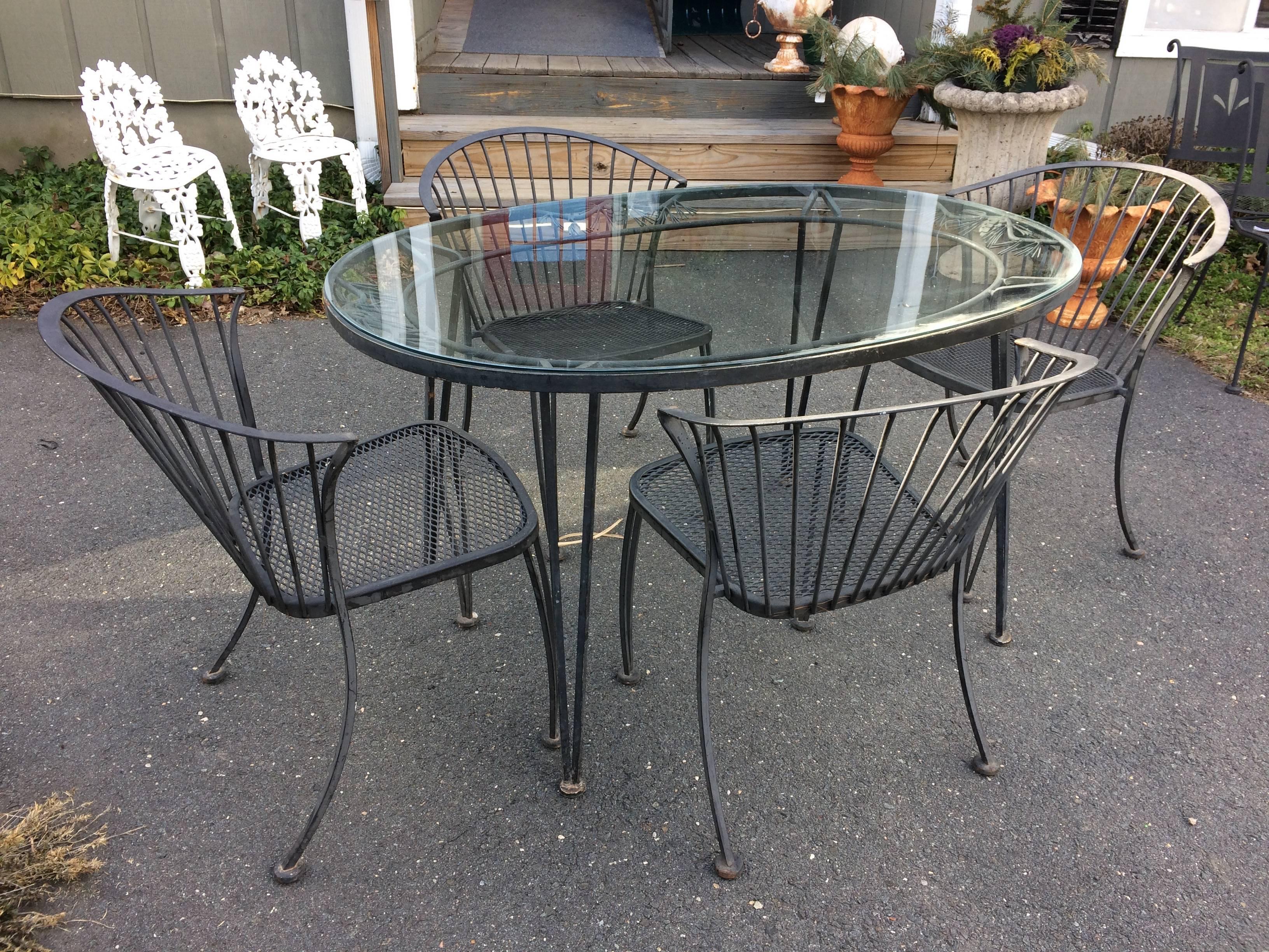 Elegant Vintage Woodard Pinecrest Outdoor Dining Set 1