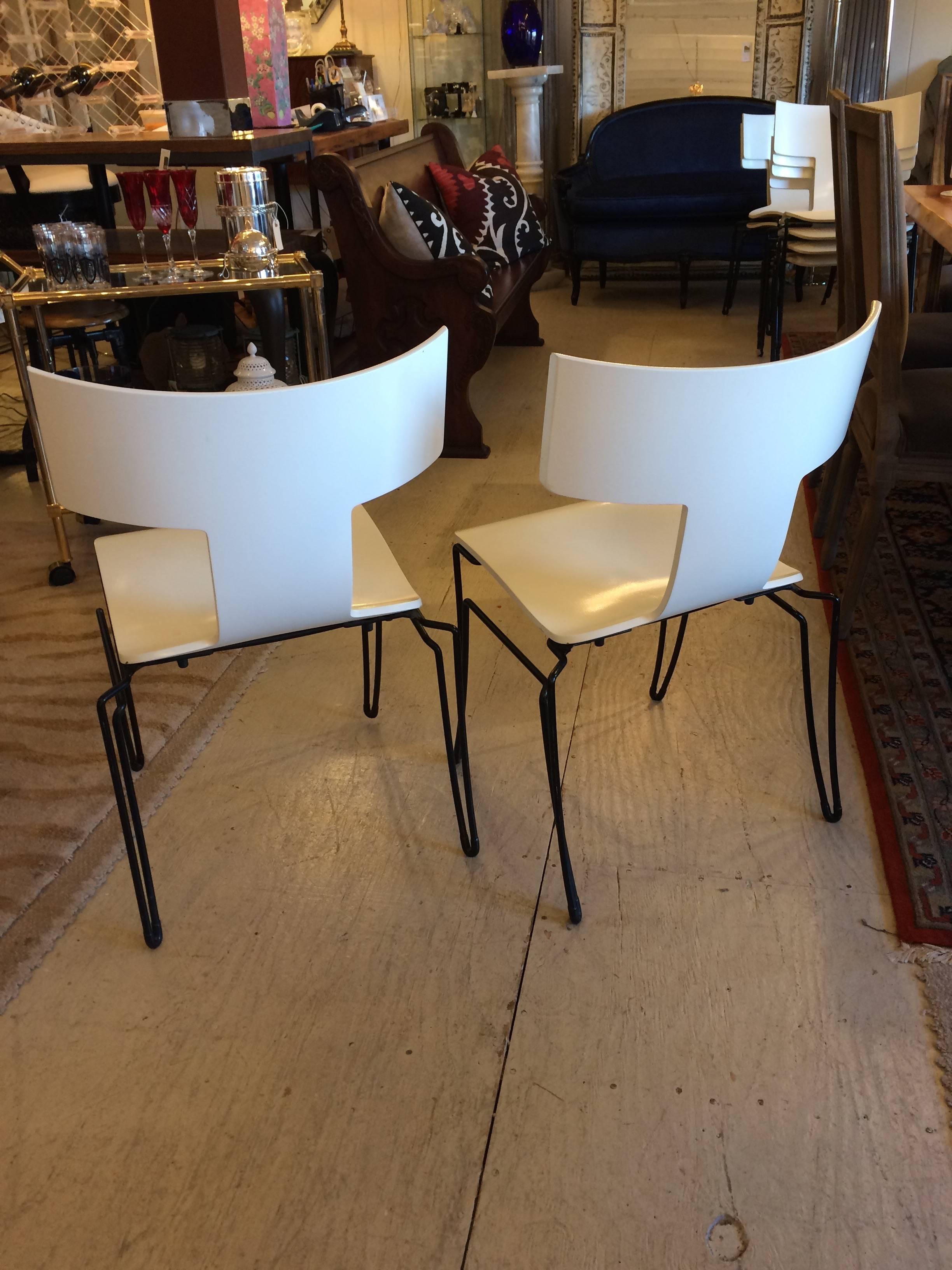 Six Donghia Anziano Stackable Dining Chairs In Good Condition In Hopewell, NJ