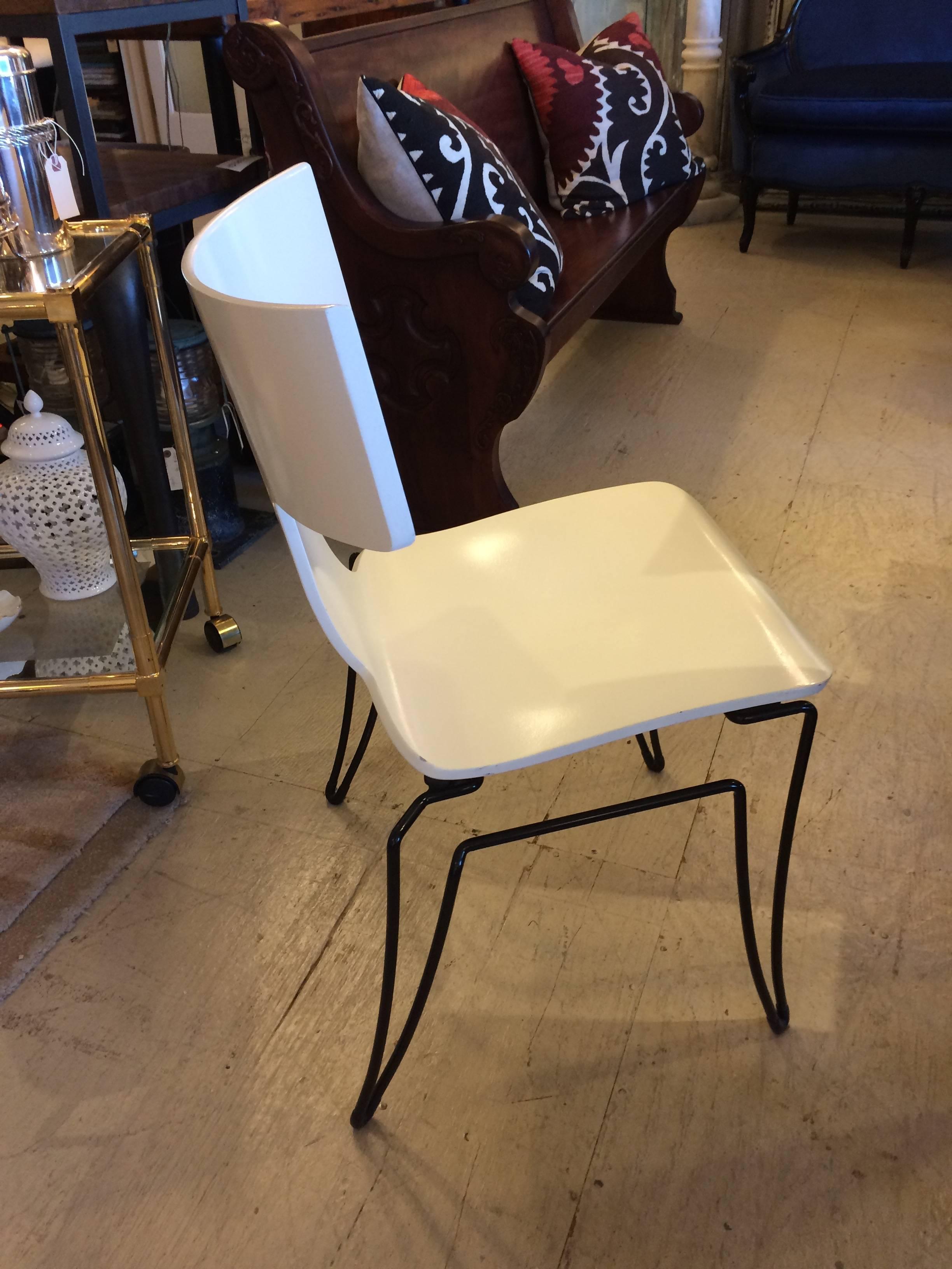 Mid-Century Modern Six Donghia Anziano Stackable Dining Chairs