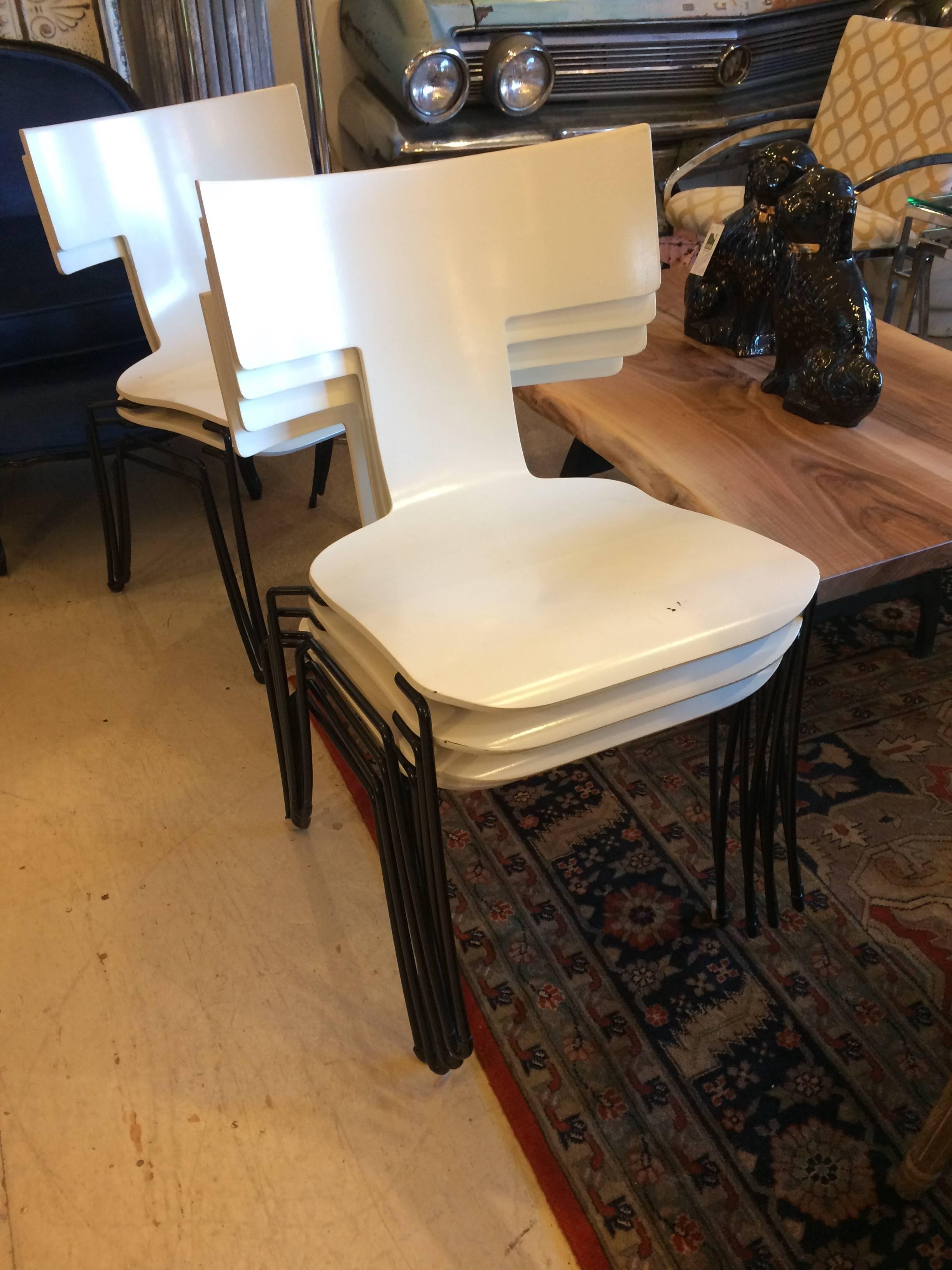 Six Donghia Anziano Stackable Dining Chairs 1