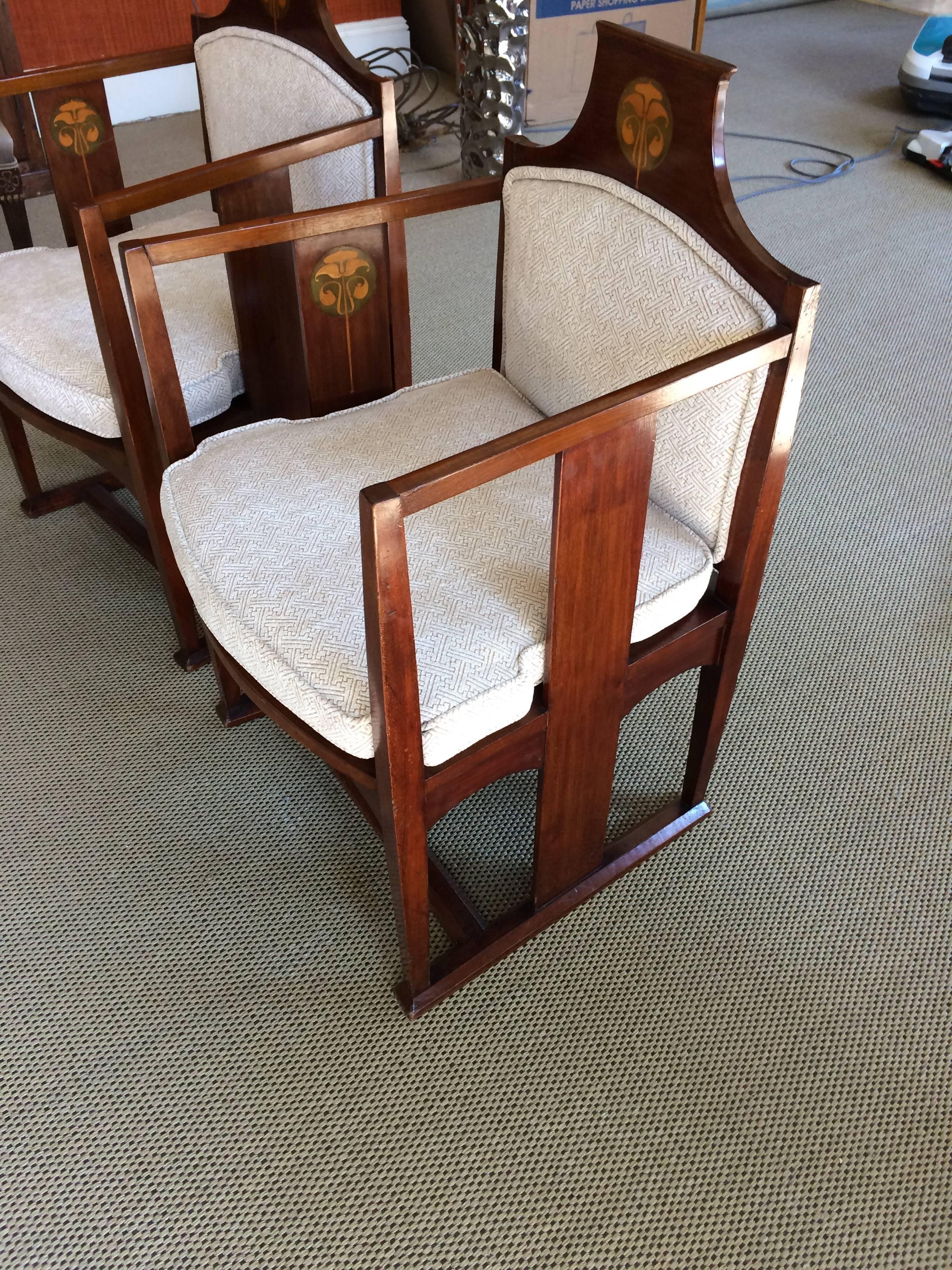 Wonderful Pair of Art Nouveau Chairs 4