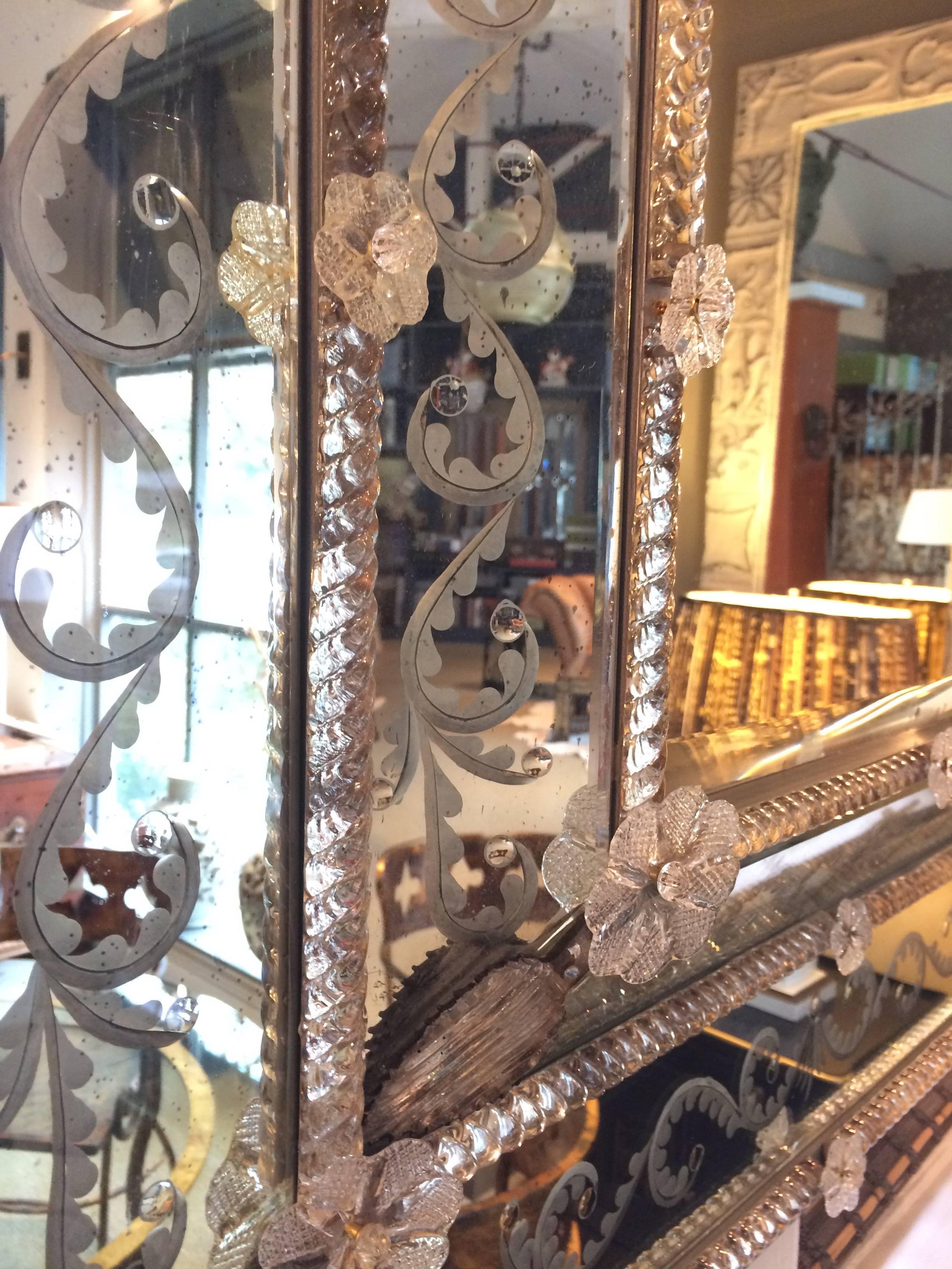 Magnificent Super Fancy Venetian Mirror In Excellent Condition In Hopewell, NJ