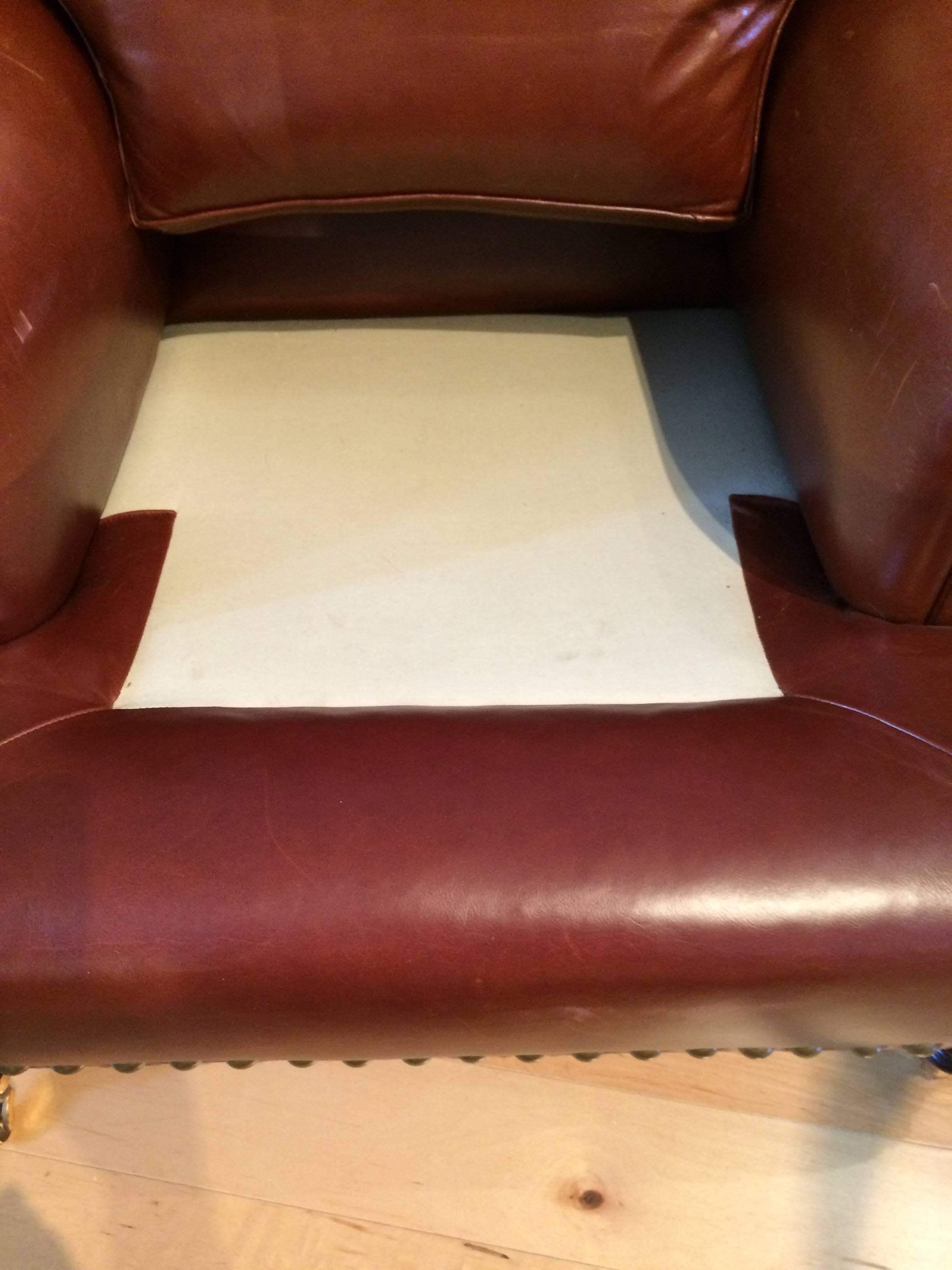 Supple Brown Leather Oversized Club Chair 1