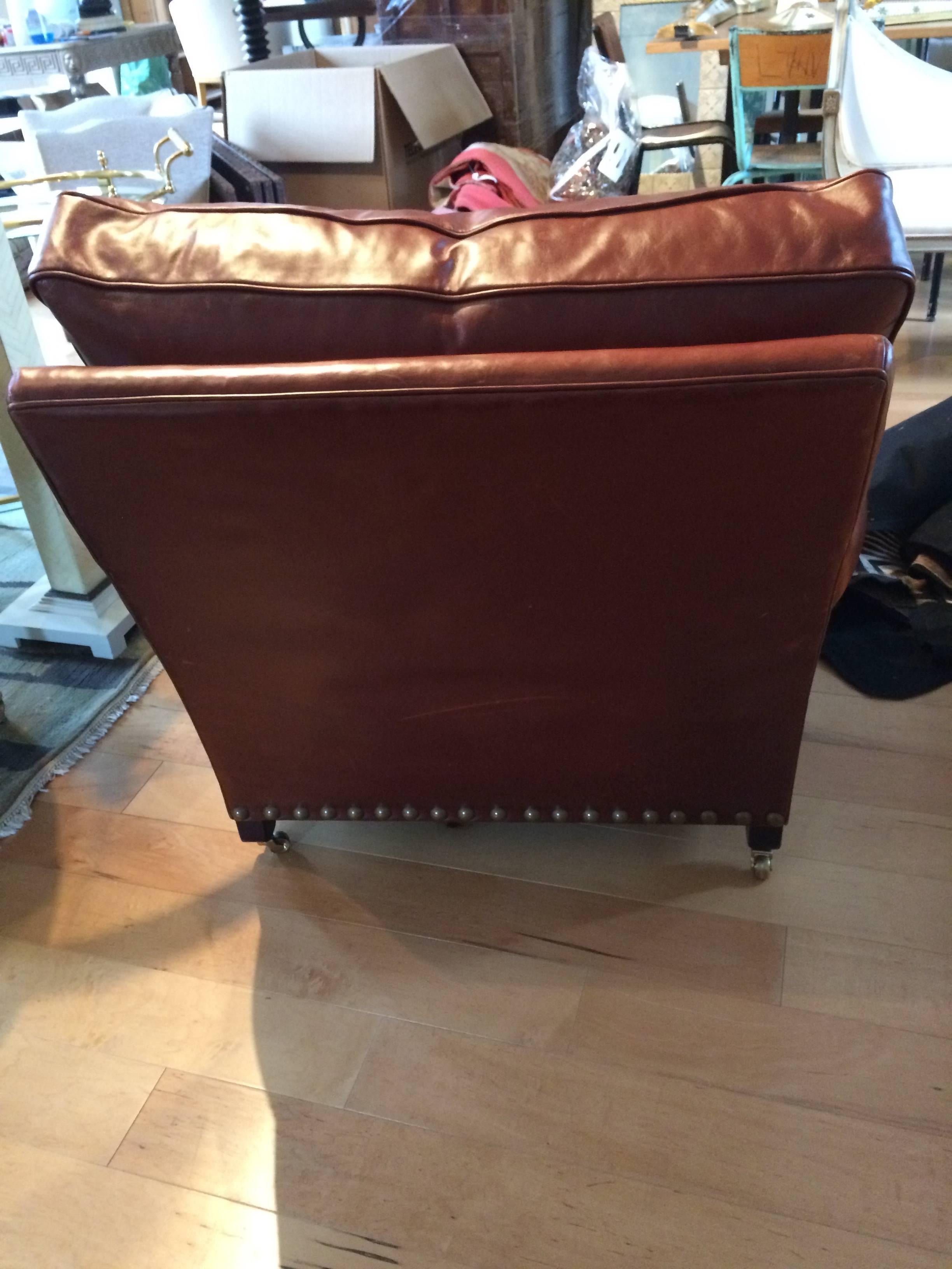 Supple Brown Leather Oversized Club Chair 2