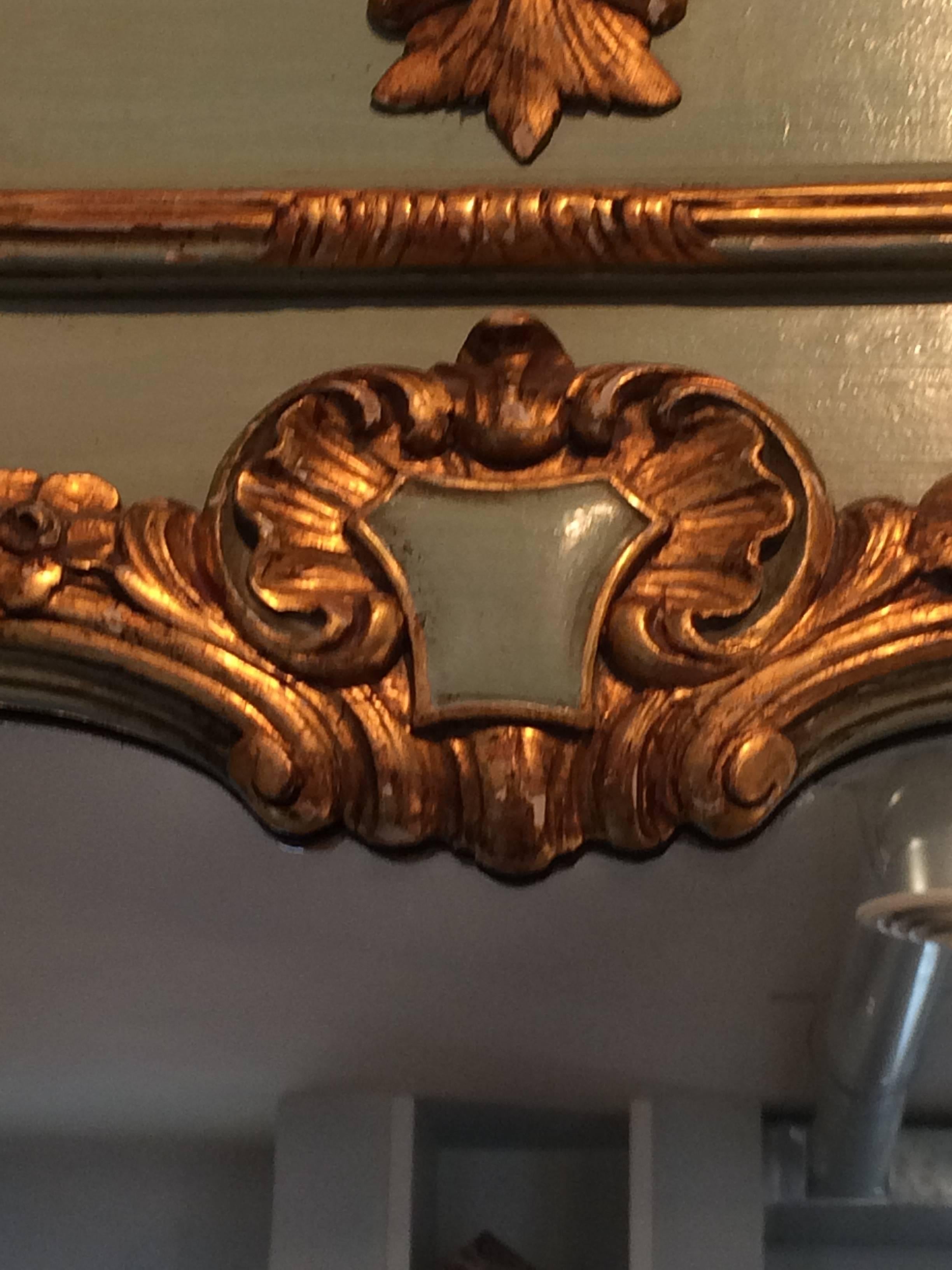 Magnificent 19th Century French Trumeau Mirror In Excellent Condition In Hopewell, NJ