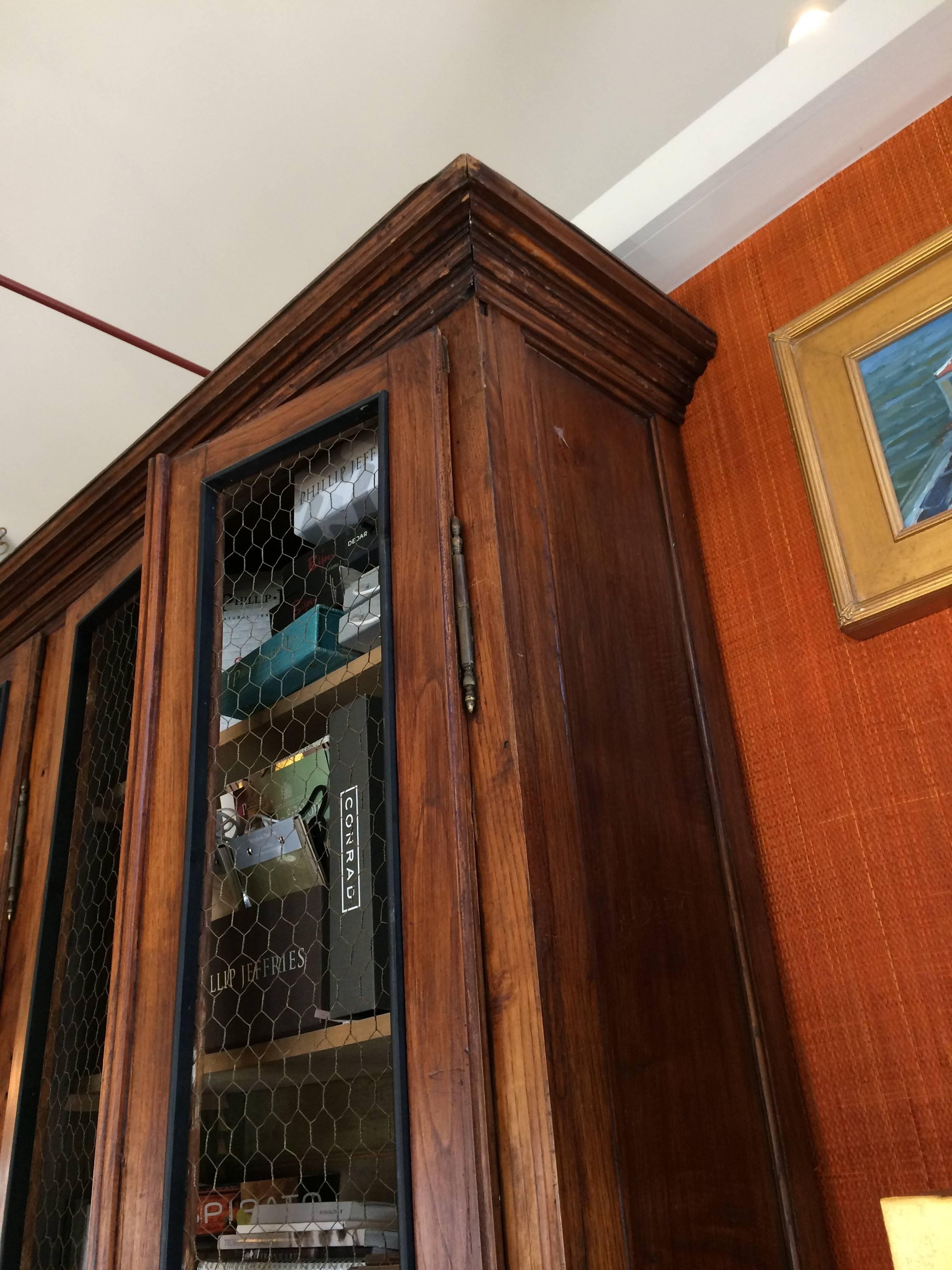 Fantastic Tall Mahogany Antique Bookcase Cabinet 1
