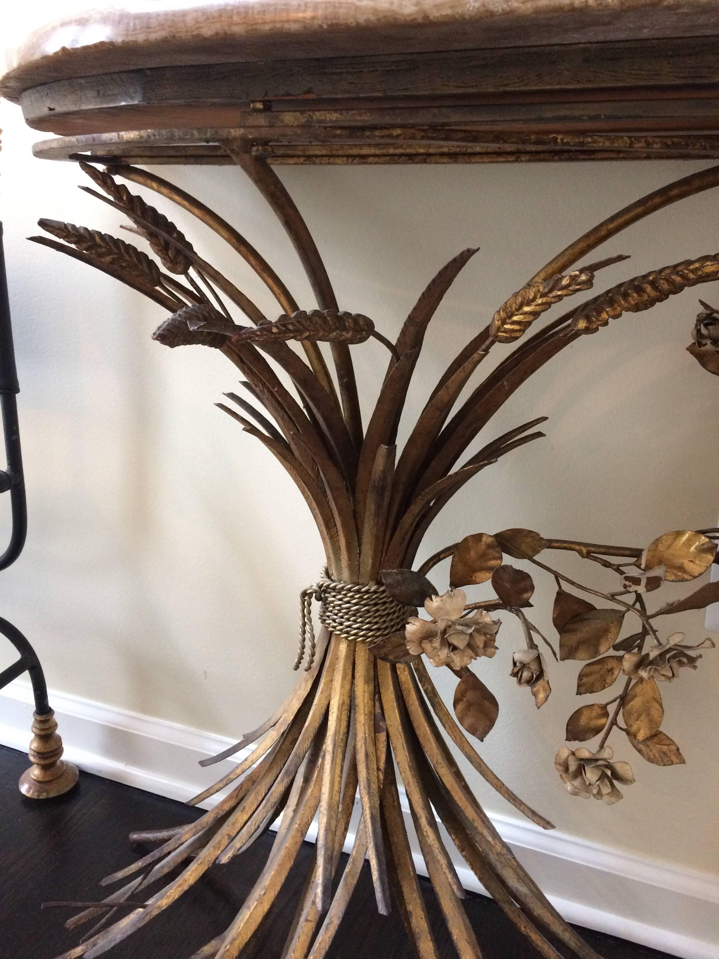 Spectacular Italian Onyx and Gilt Metal Demilune Console In Excellent Condition In Hopewell, NJ