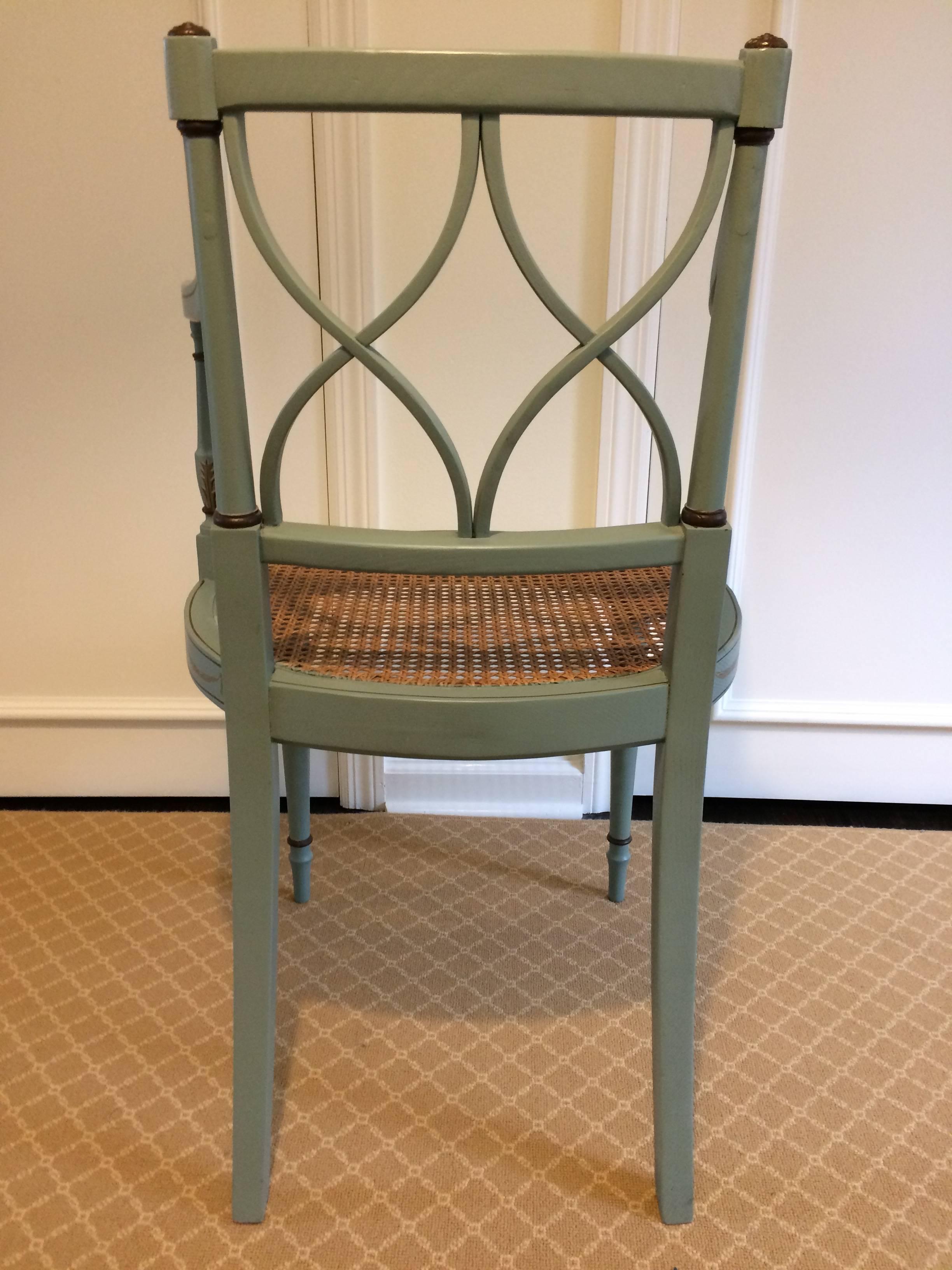 Lovely French Style Painted and Caned Armchair 1