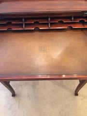 Exquisite Campaign Style Mahogany and Leather Folding Writing Desk