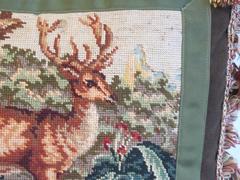 Vintage Needlepoint with Deer by Mary Jane McCarty