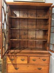Excellent 1800s Irish Glass Front Cabinet Secretary