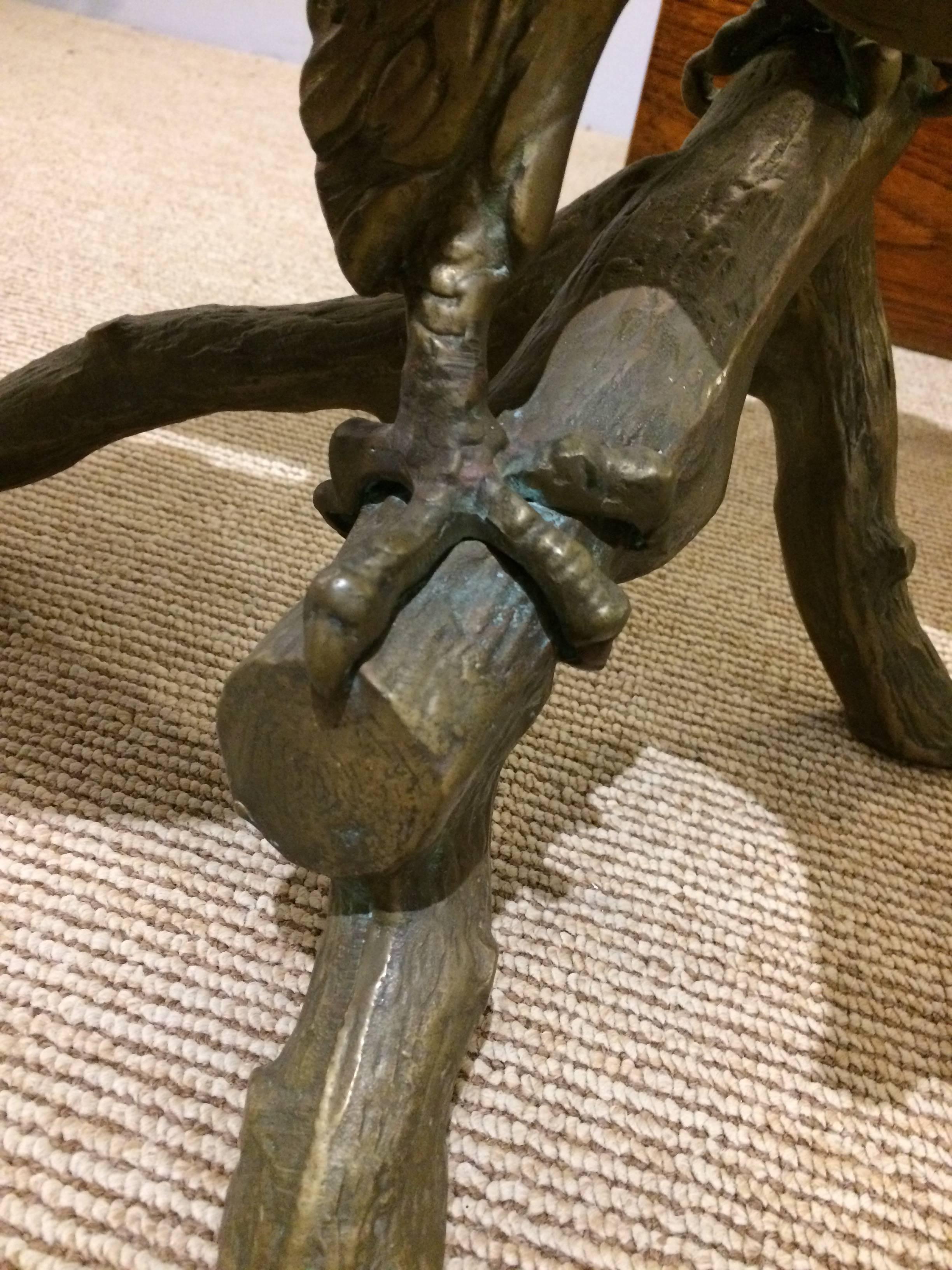 Mid-20th Century Impressive Brass Sculpture of a Powerful Eagle