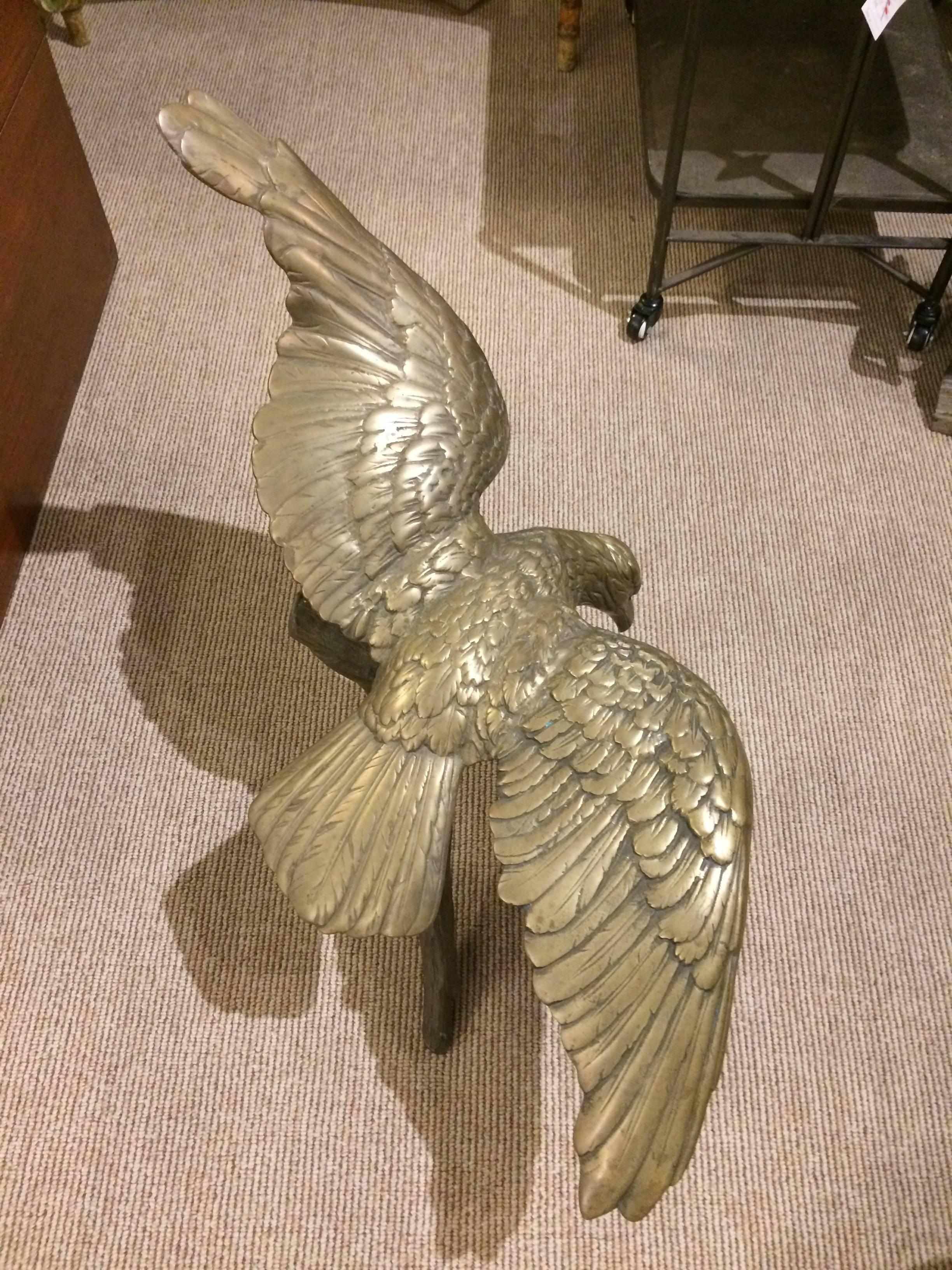 American Impressive Brass Sculpture of a Powerful Eagle