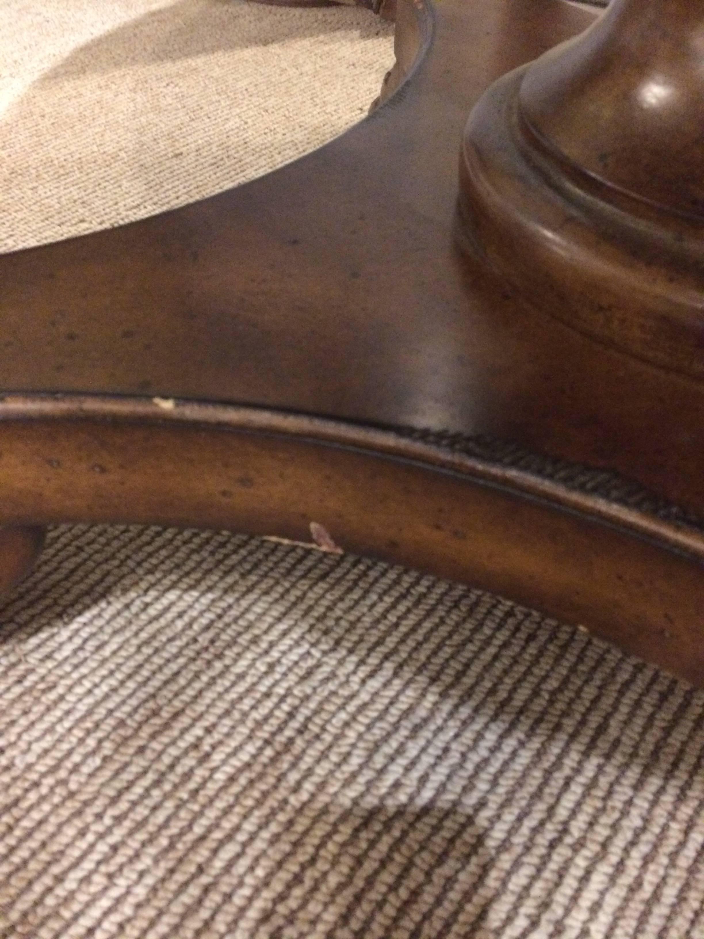 Handsome Round Center or Side Table with Decorative Star Marble Top 2