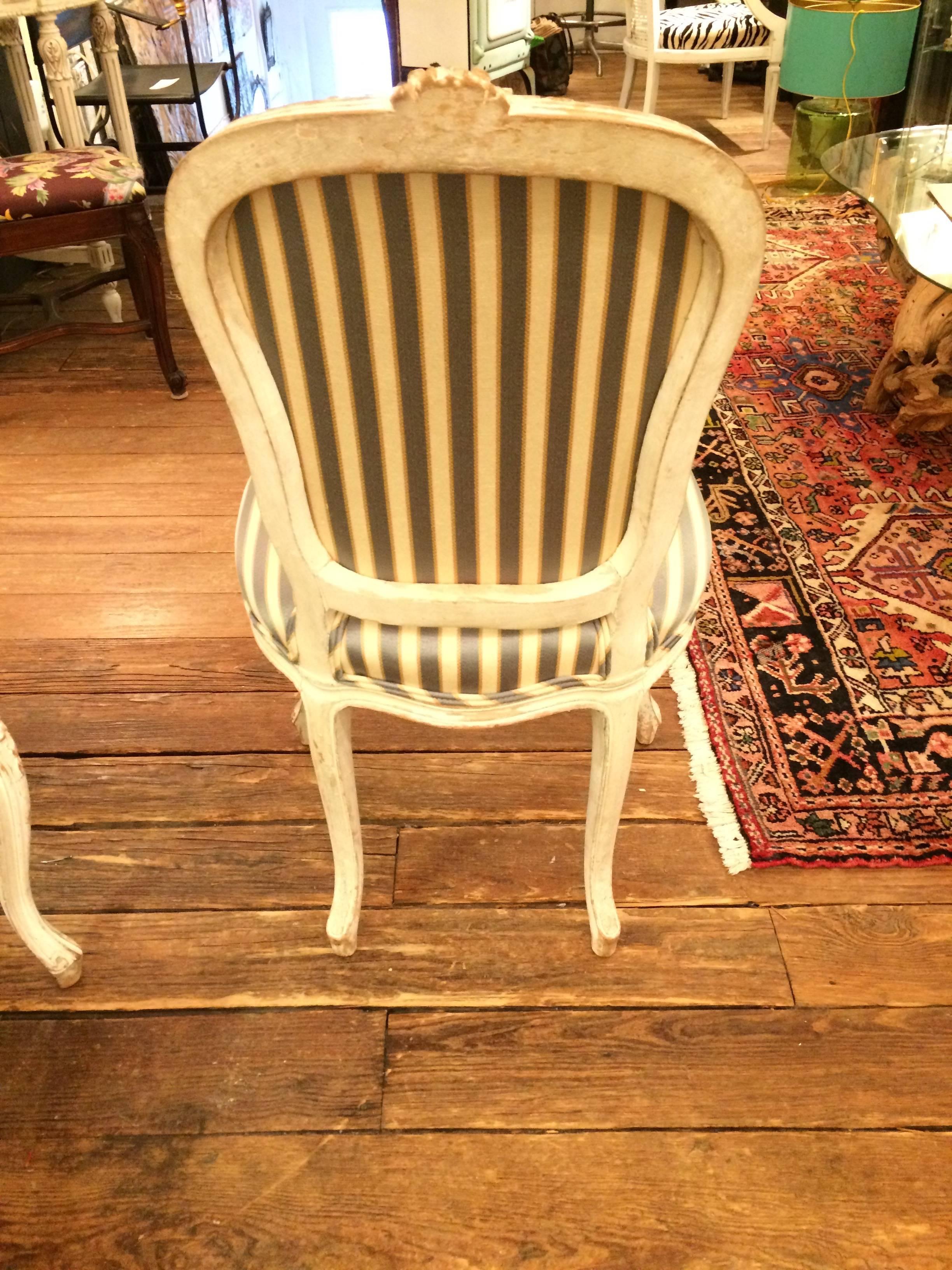 Stately Set of Four French Style Dining Chairs 2