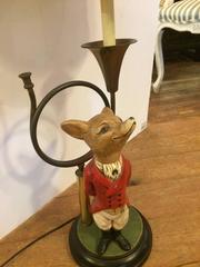 Whimsical Fox & French Horn Table Lamp