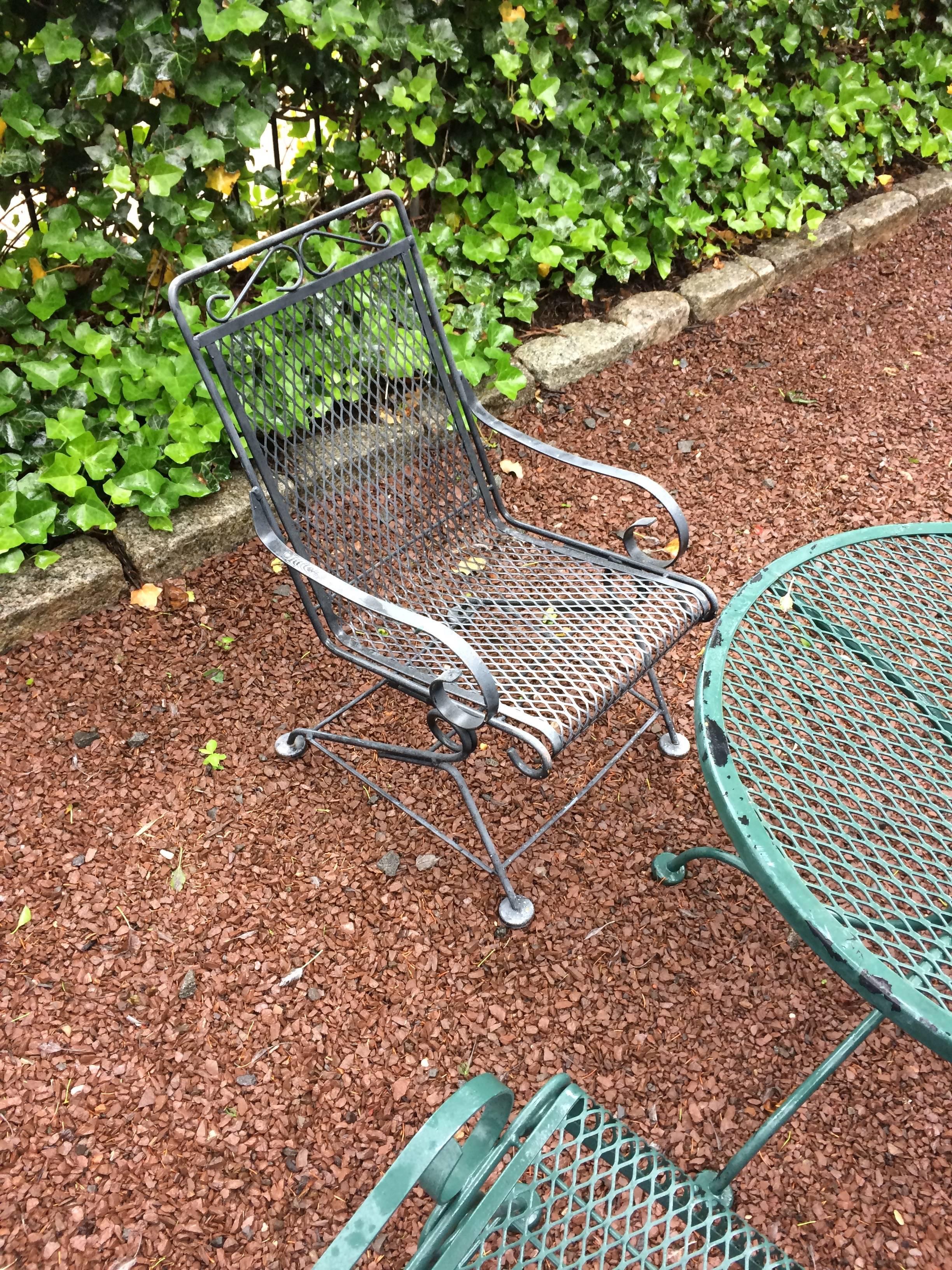 American Child's Size Vintage Outdoor Woodard Table and Chair Set