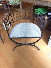 Delightful Pair of Elegant Iron Barrel Shaped Chairs