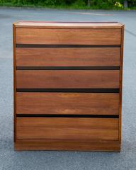Handsome Dillingham Esprit Walnut Highboy Dresser and Matching Nightstands