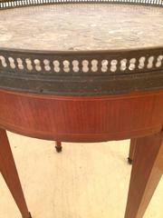 French Mahogany, Satinwood, Brass and Marble Directoire Side Drinks Table