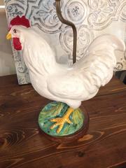 Adorable Pair of Vintage Ceramic Rooster Lamps