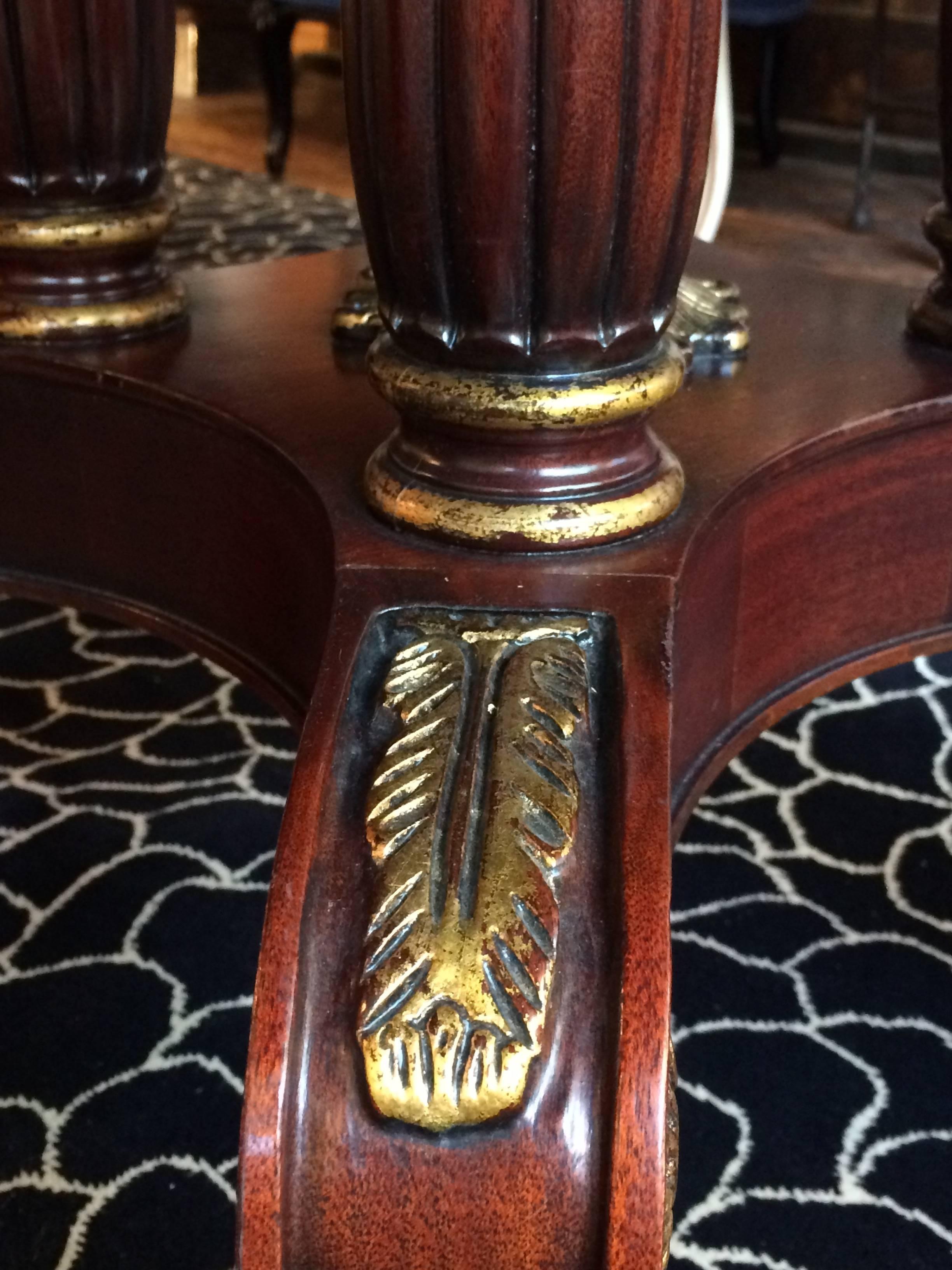 Very Impressive Large Rectangular Double Pedestal Mahogany Dining Table In Excellent Condition In Hopewell, NJ