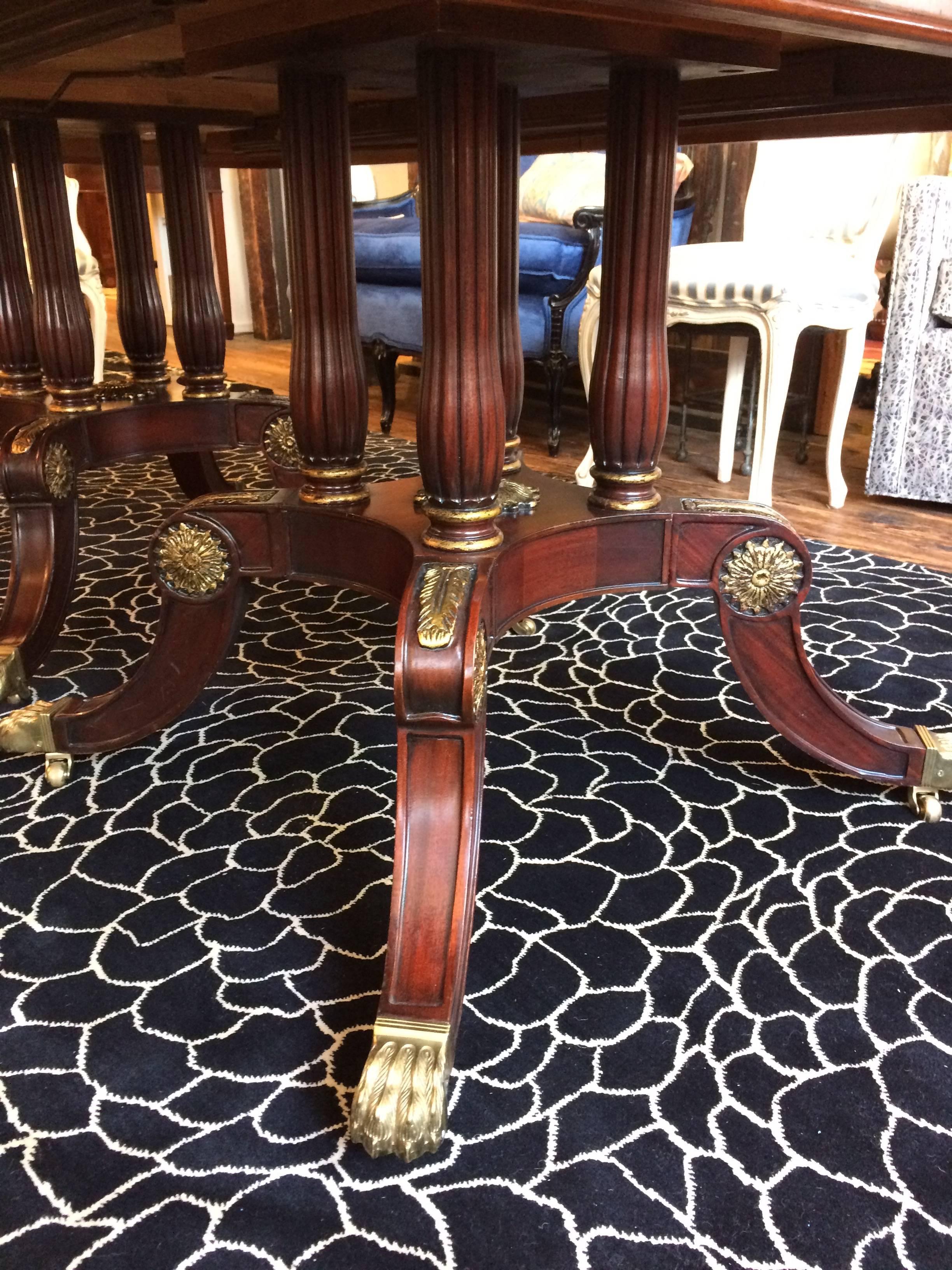 Very Impressive Large Rectangular Double Pedestal Mahogany Dining Table 3