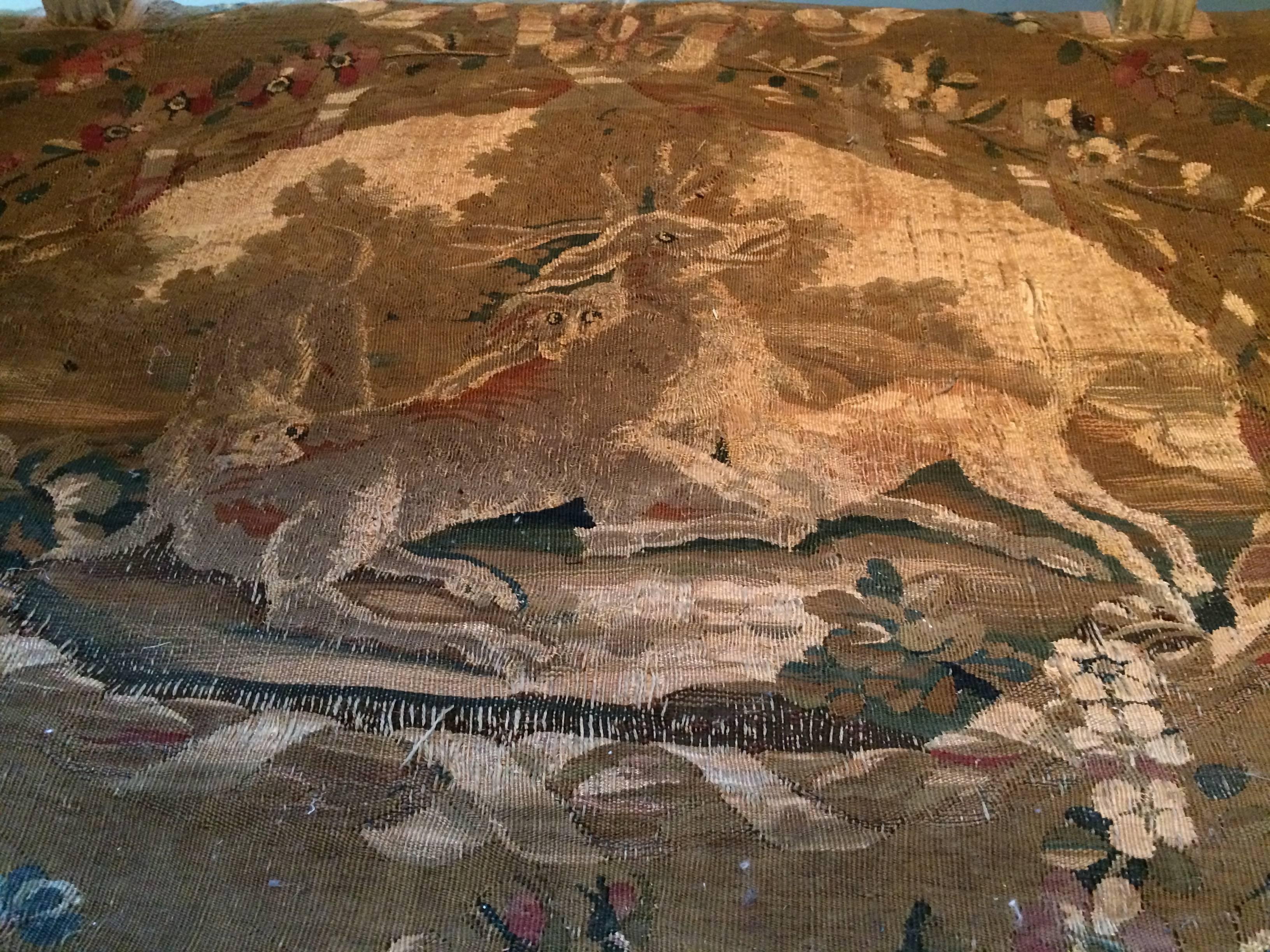 French Museum Quality Original Louis XVI Tapestry and Painted Canape Sofa For Sale