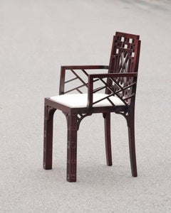 Set of Six Gorgeous Chinese Chippendale Style Fretwork Dining Chairs