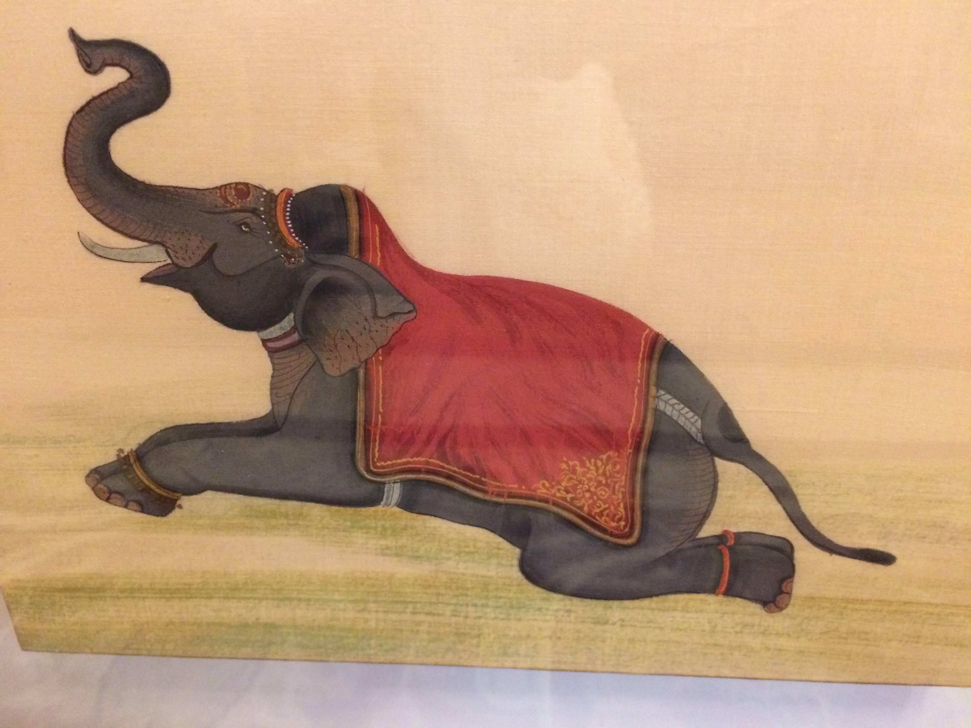 Mid-20th Century Pair of Fascinating Framed Hand-Painted Collection of Circus Animals For Sale