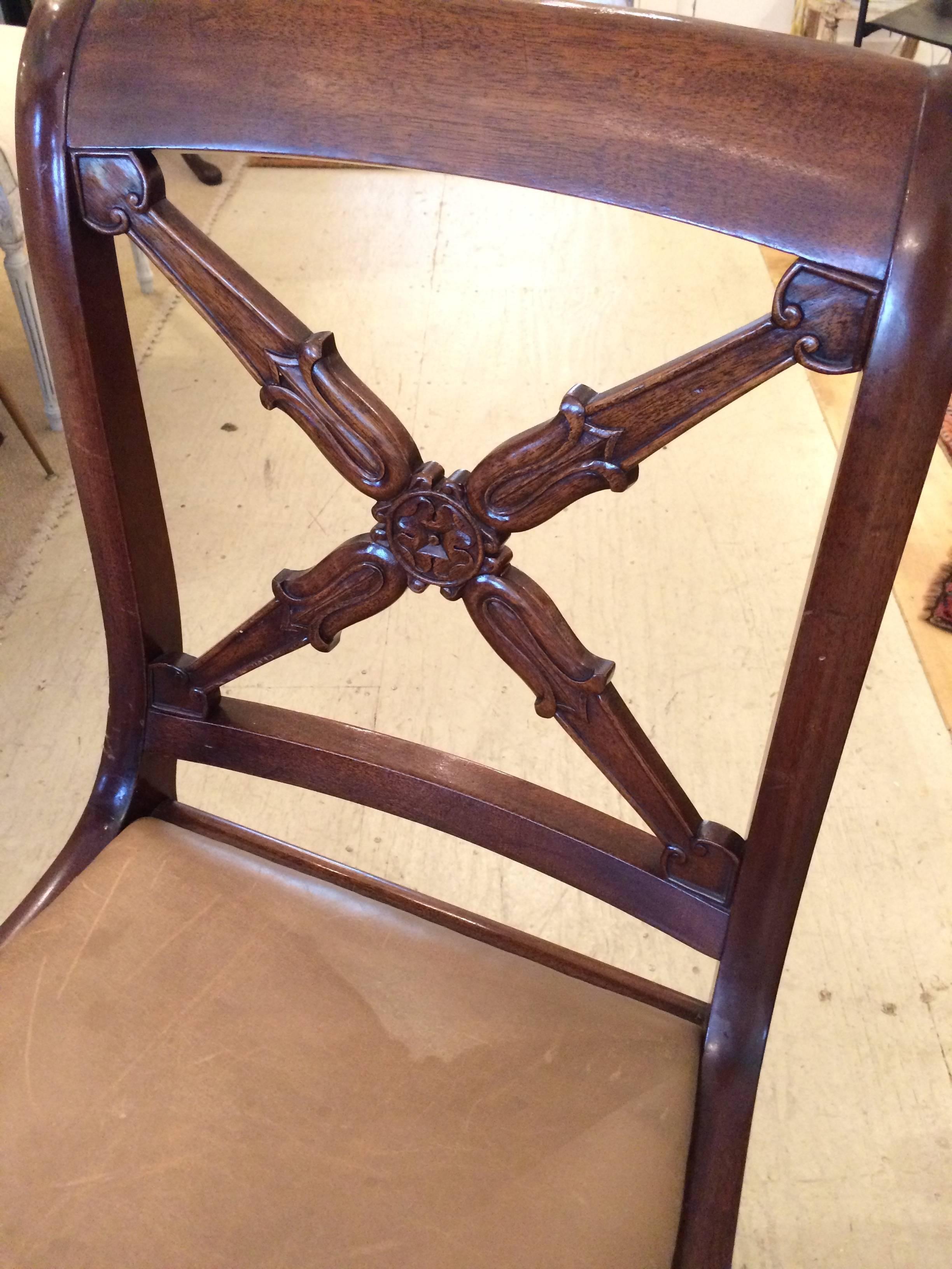 Mid-19th Century Set of Four Handsome Antique Regency Mahogany Dining Chairs