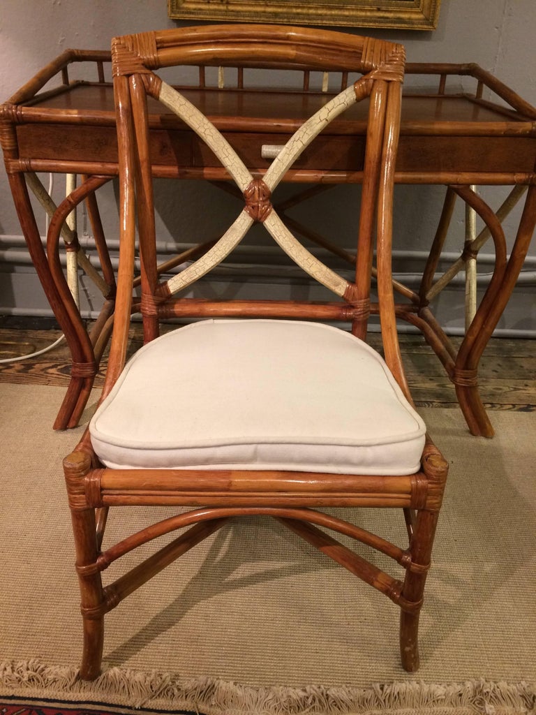 Great Looking Bamboo Desk and Matching Chair at 1stDibs