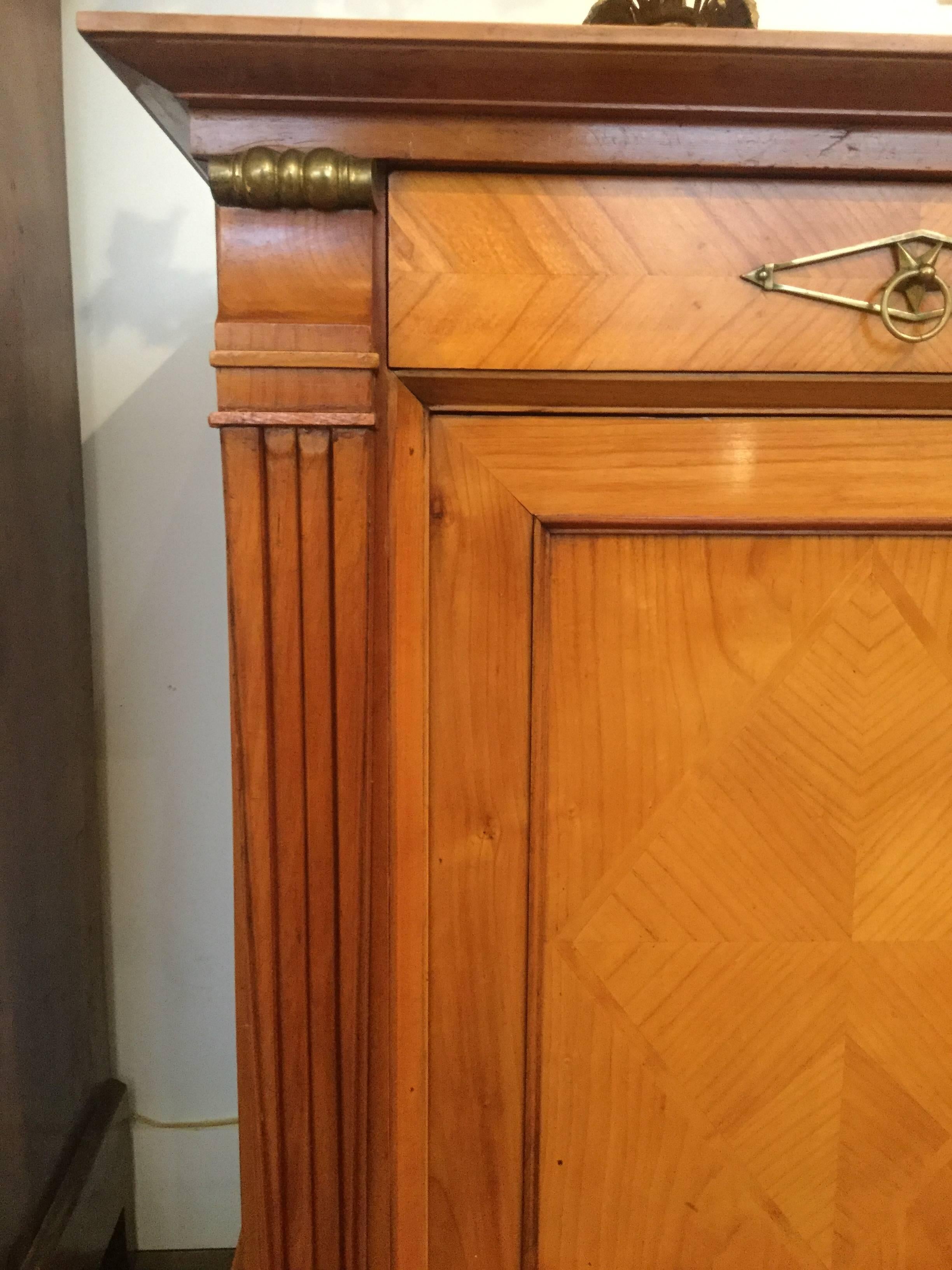 Handsome French Directoire Cherry Credenza Sideboard In Excellent Condition In Hopewell, NJ