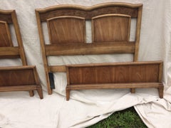 Pair of Mid-Century Modern Mixed Wood Twin Beds