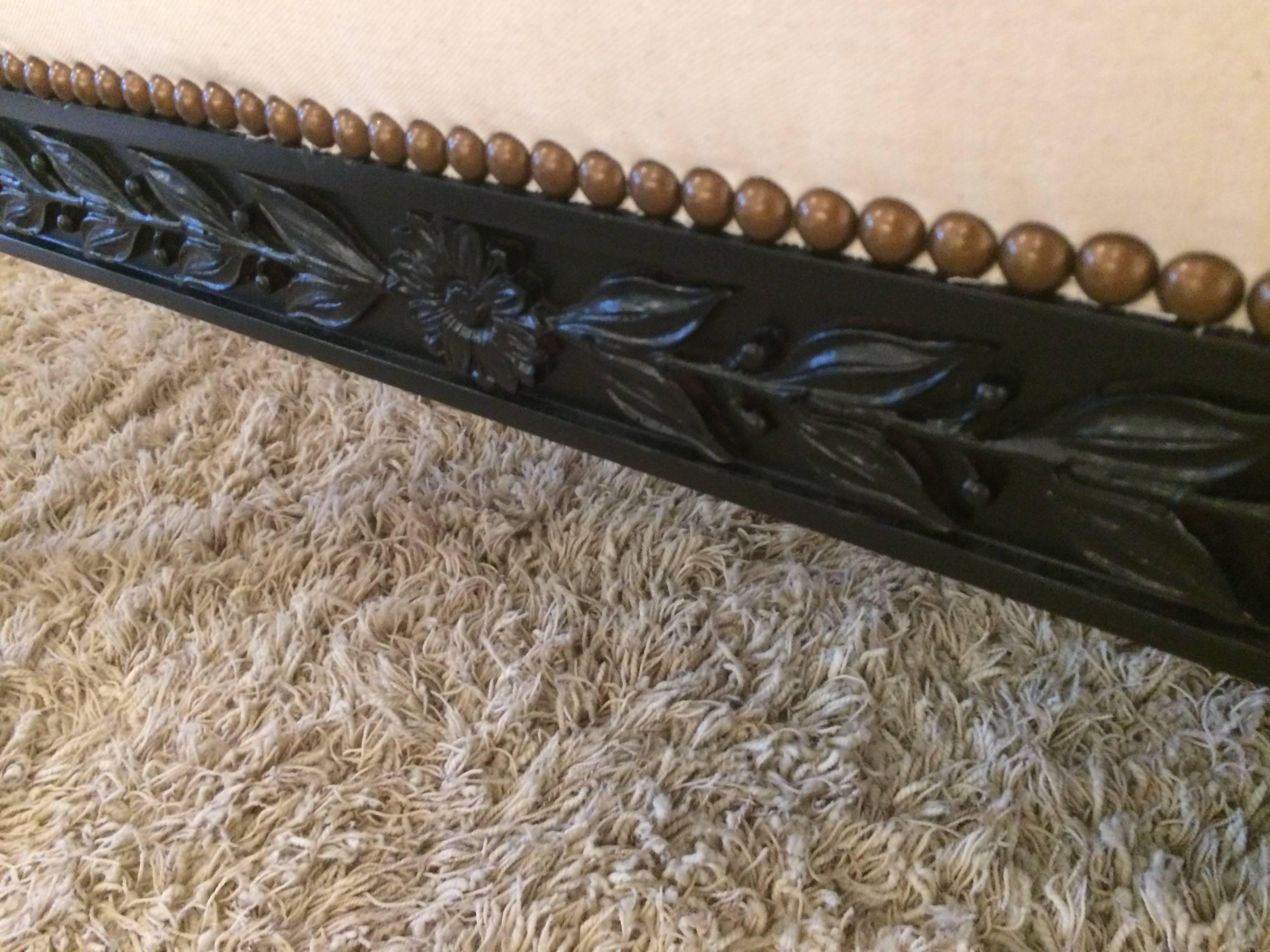 American Stylish Hollywood Regency Ebonized Bench