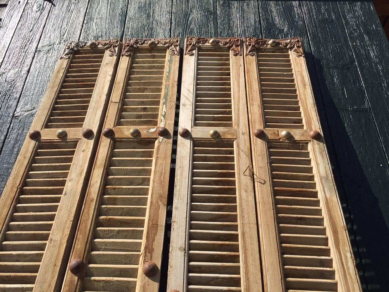Mid-20th Century Super, Vintage French Shutters Architectural Fragments