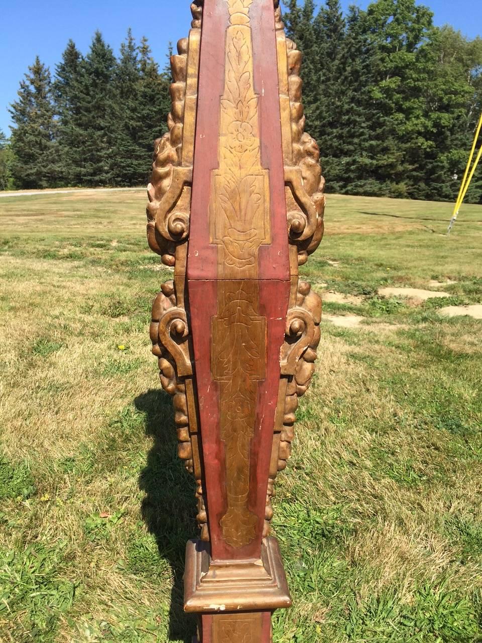 Ornate Italian Painted Wooden Pedestal 2