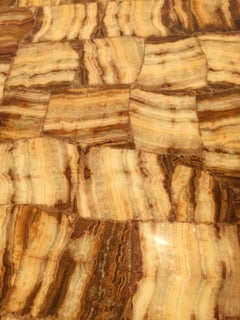 Large Square Mid-Century Modern Onyx Coffee Table