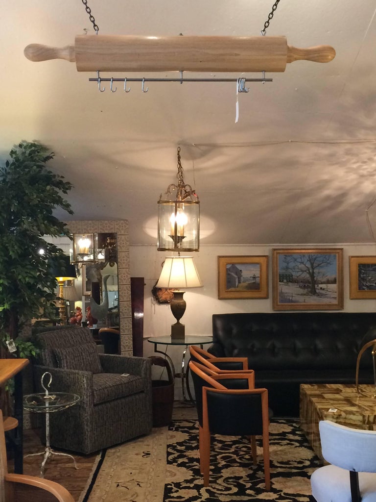 One of a Kind Huge Custom Wooden Rolling Pin Pot Hanger For Sale at 1stDibs