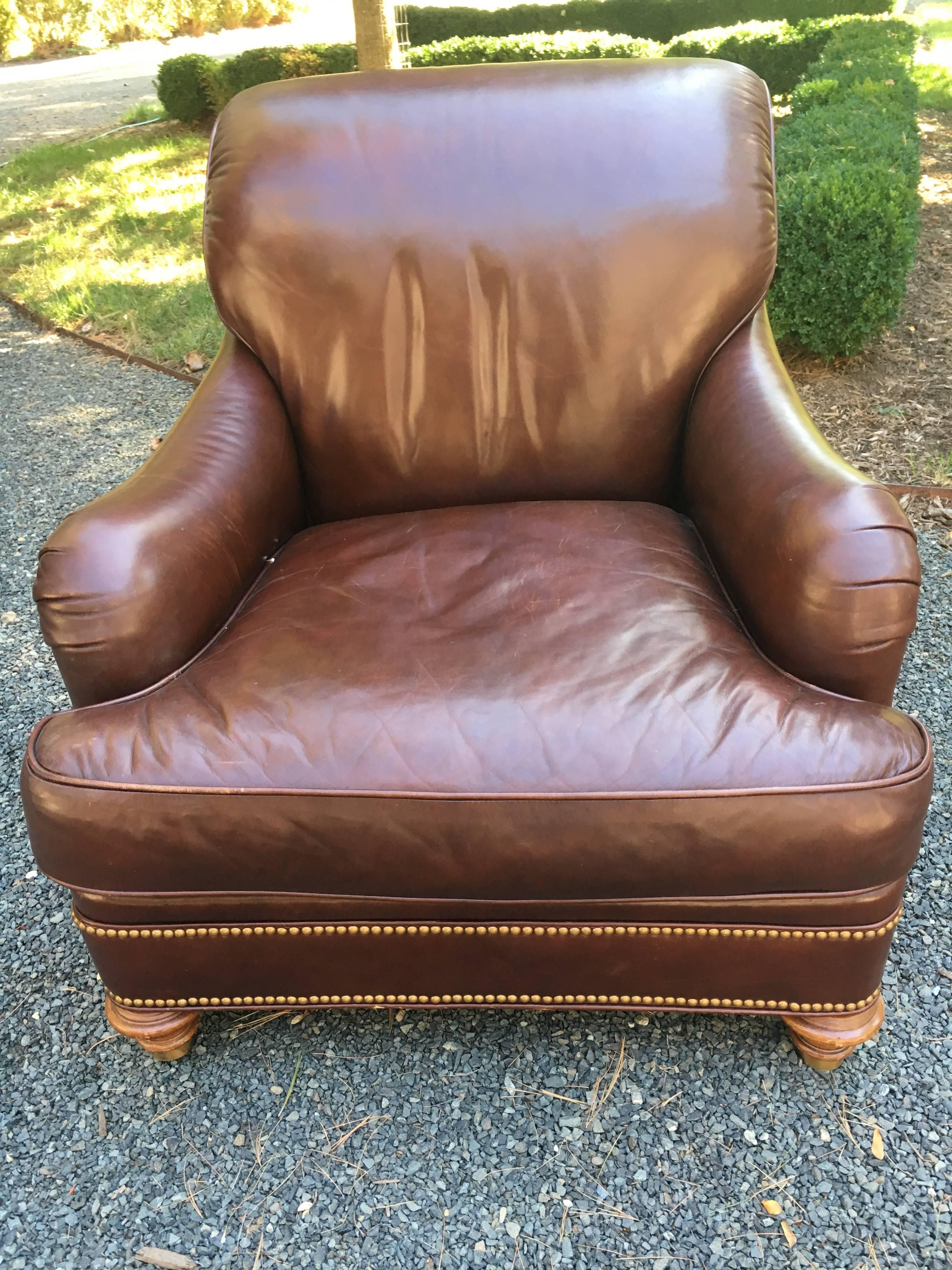 chocolate brown leather chairs