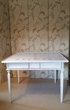 Magnificent Niermann Weeks Game Table with Danish Pearl Hand-Painted Finish