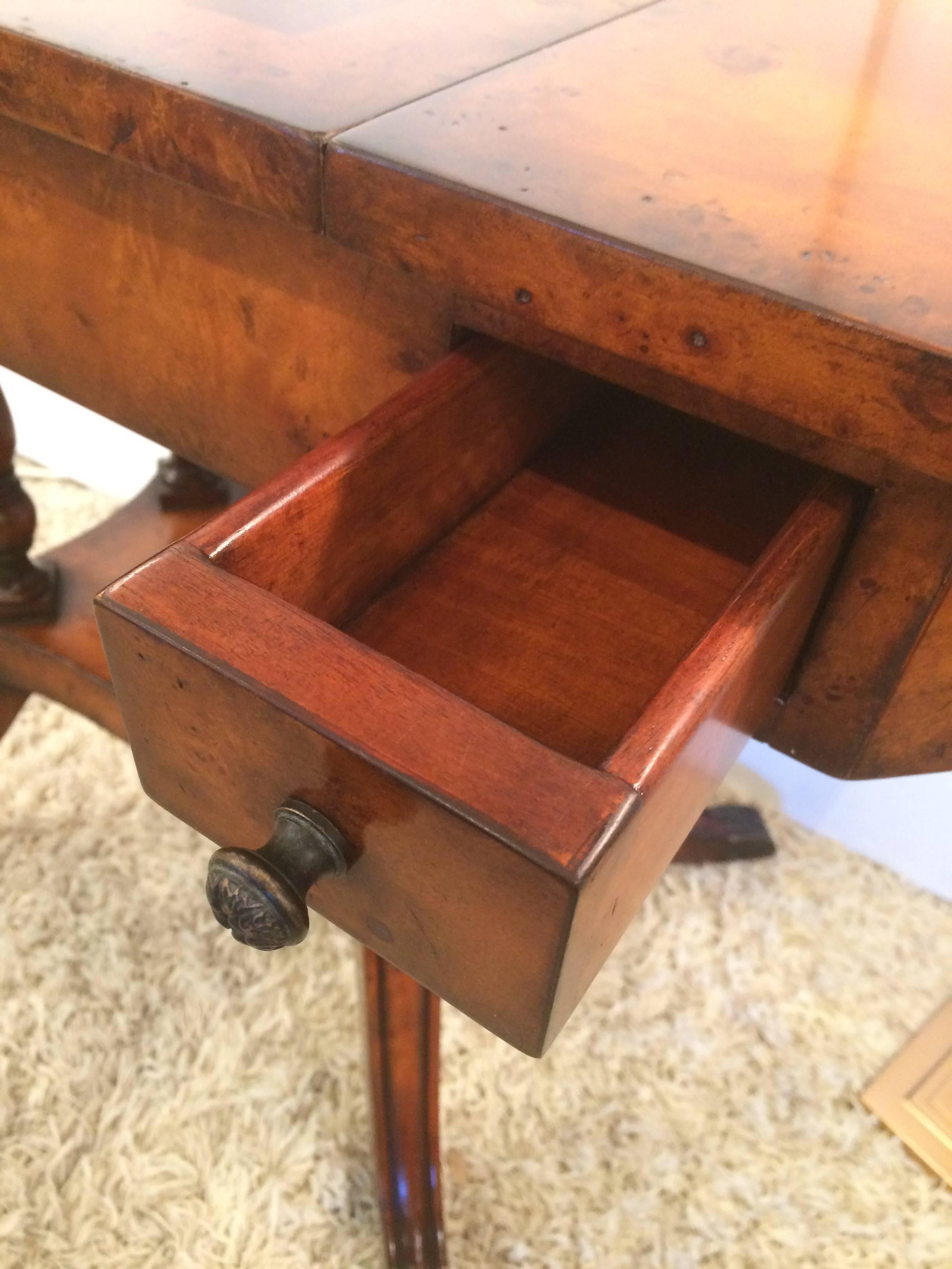 Classically Beautiful Burl Wood Game Table 4