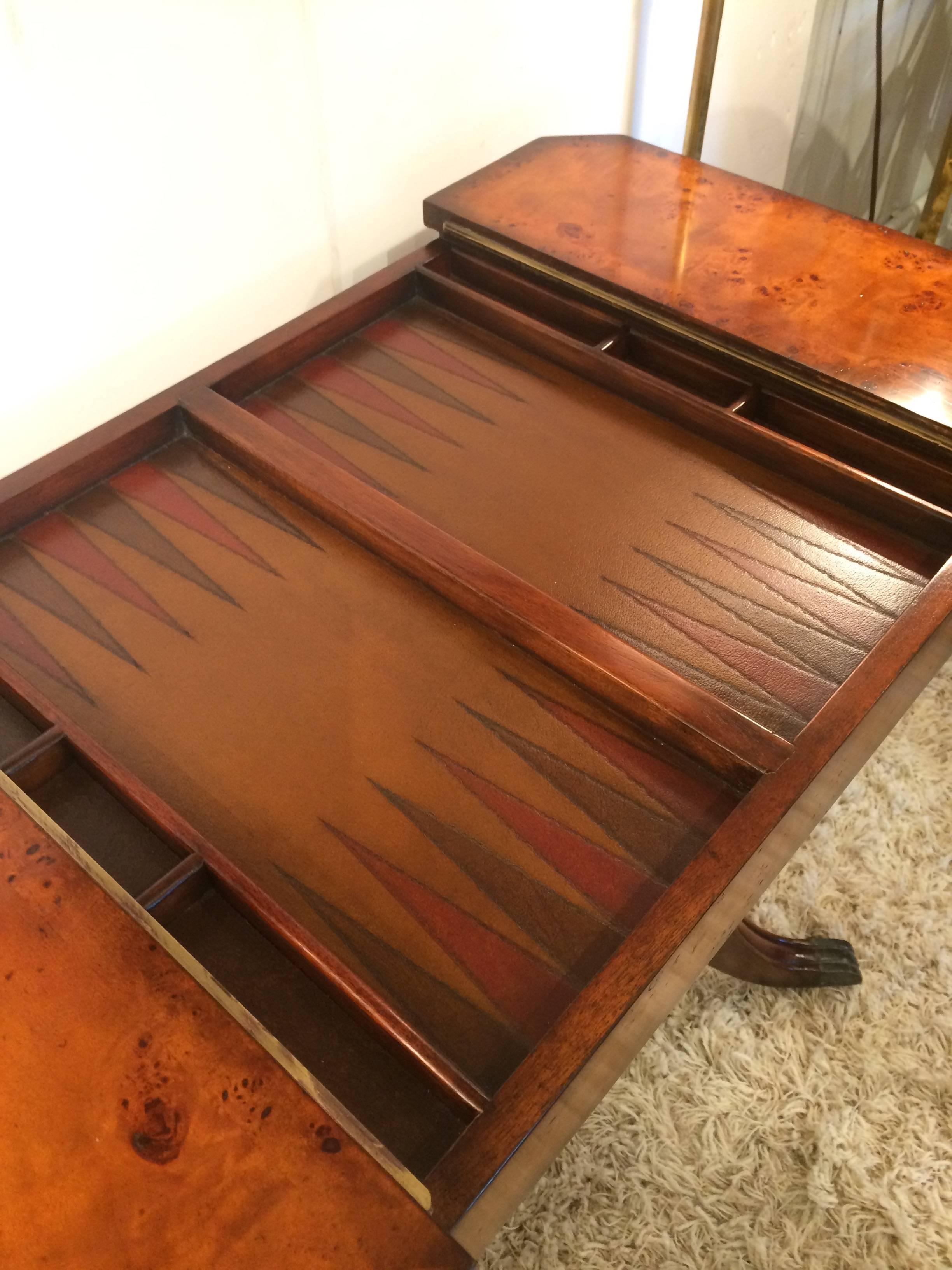 American Classically Beautiful Burl Wood Game Table